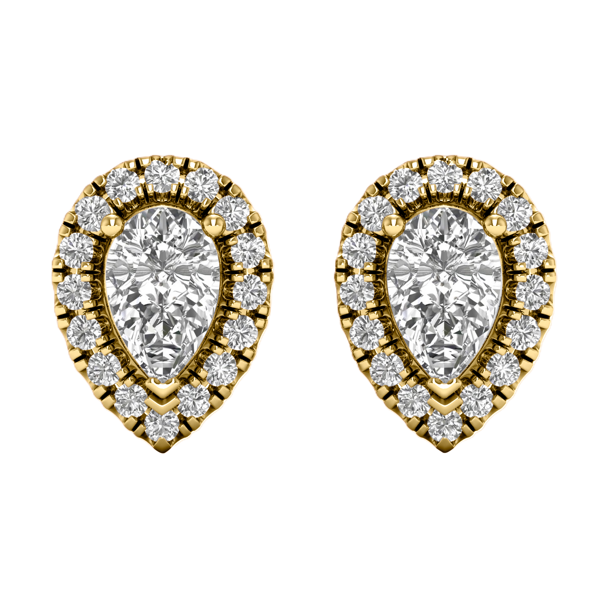 Fleur Diamanten Stud Oorbellen Peer - 0.4ct tot 0.9ct