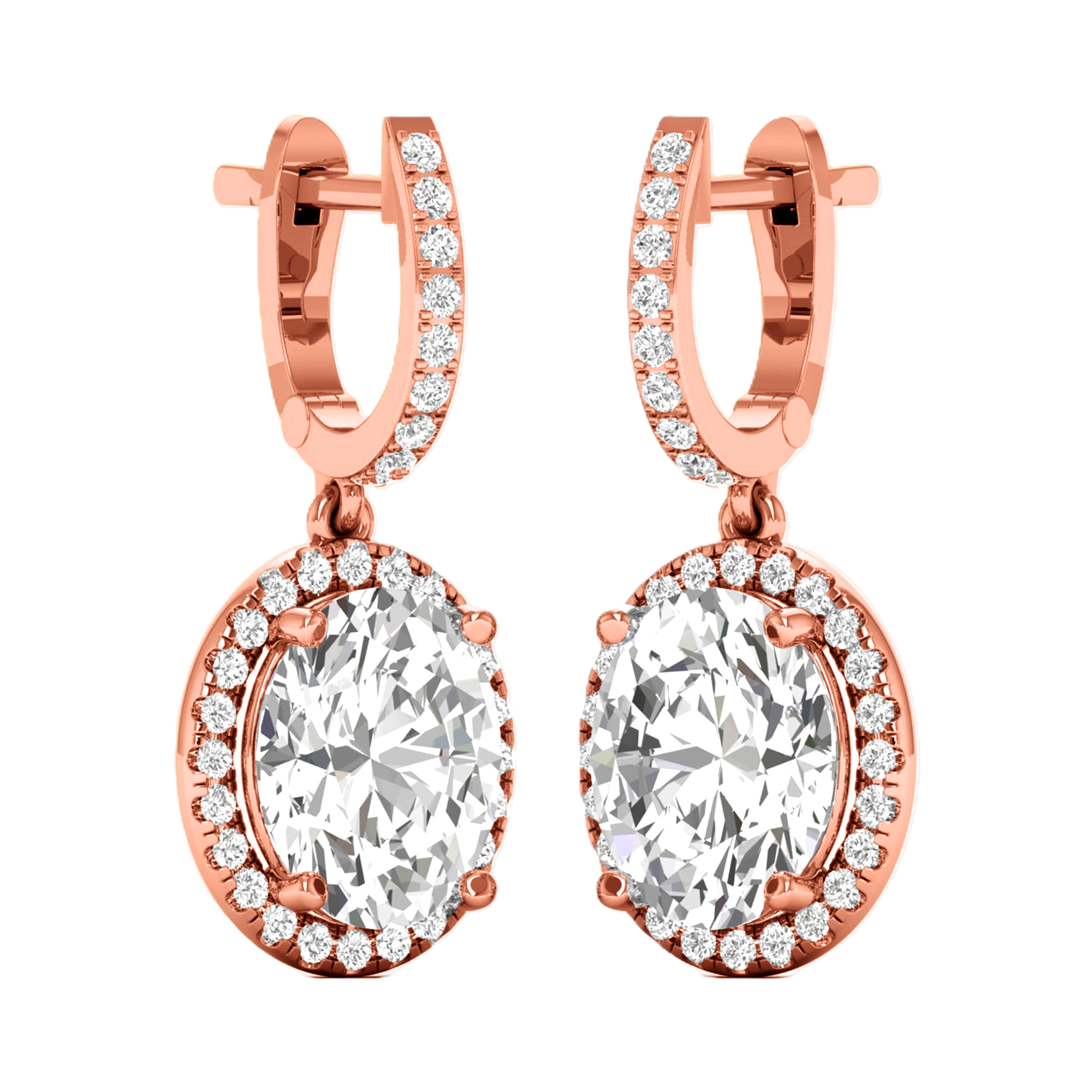 Tine Diamanten Hangoorbellen Ovaal - 5.7ct