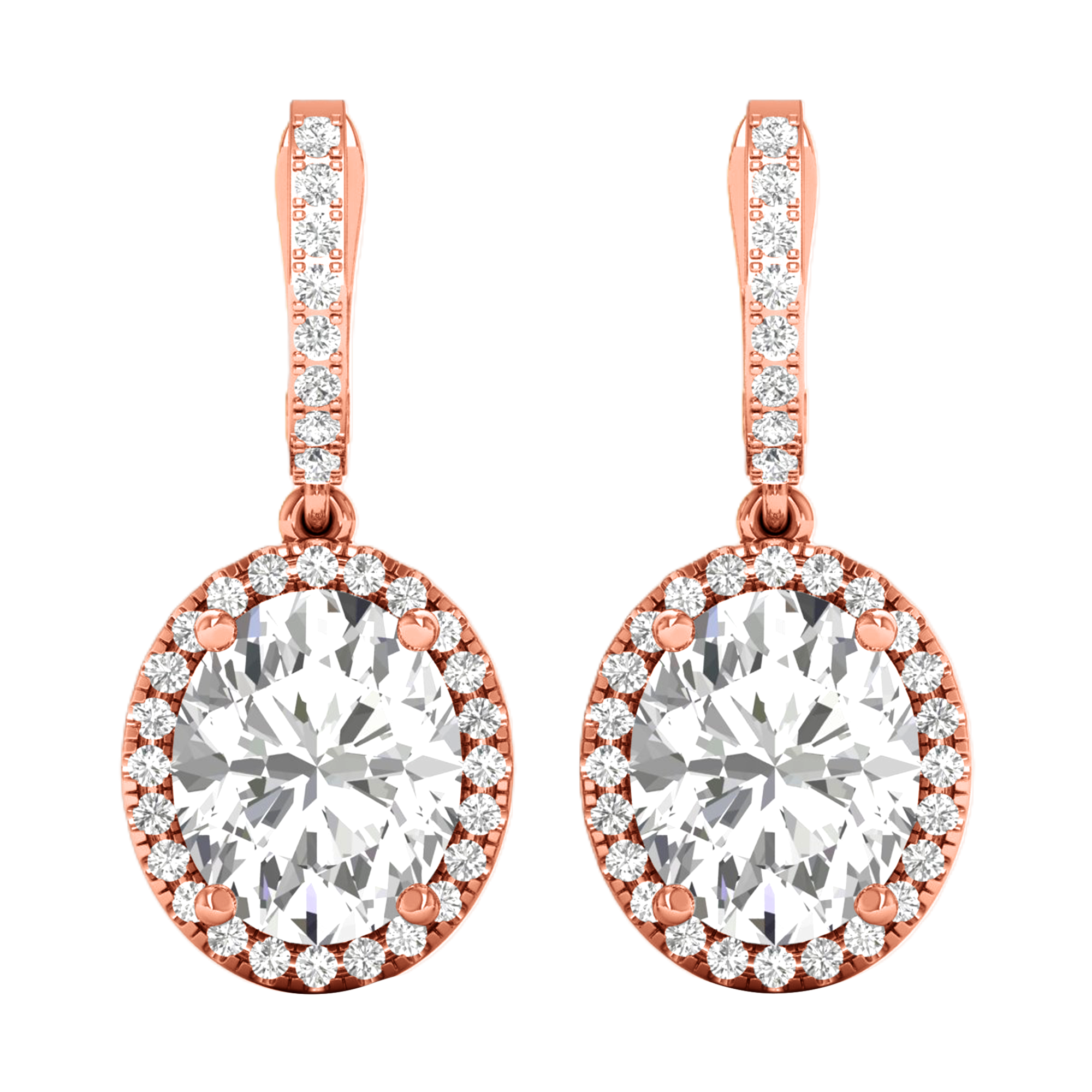 Tine Diamanten Hangoorbellen Ovaal - 5.7ct