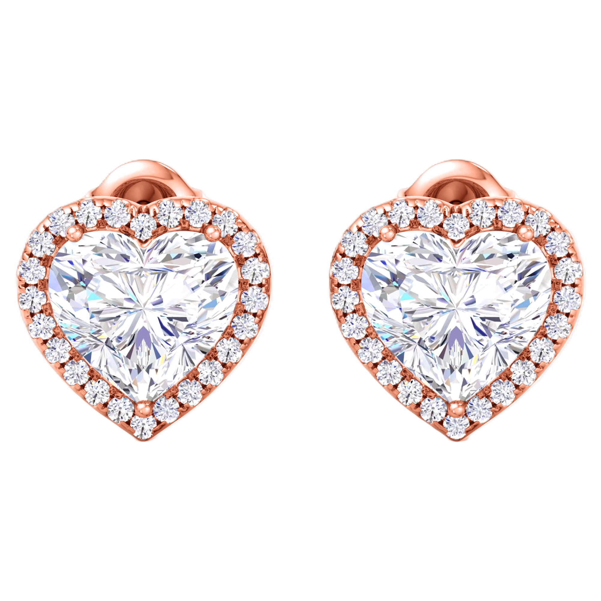 Hanna Diamanten Stud Oorbellen Hart - 5.4ct