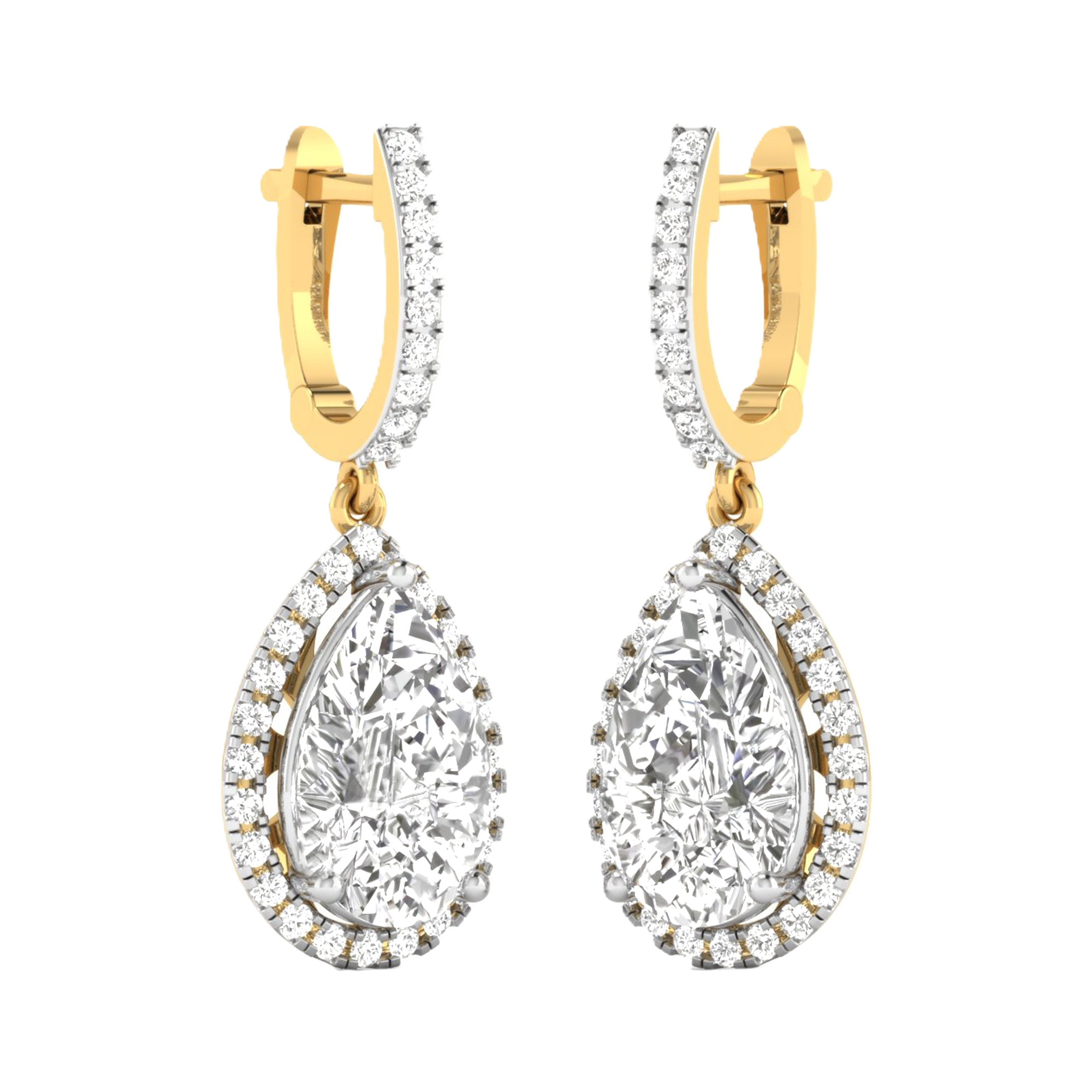Tine Diamanten Hangoorbellen Peer - 8ct