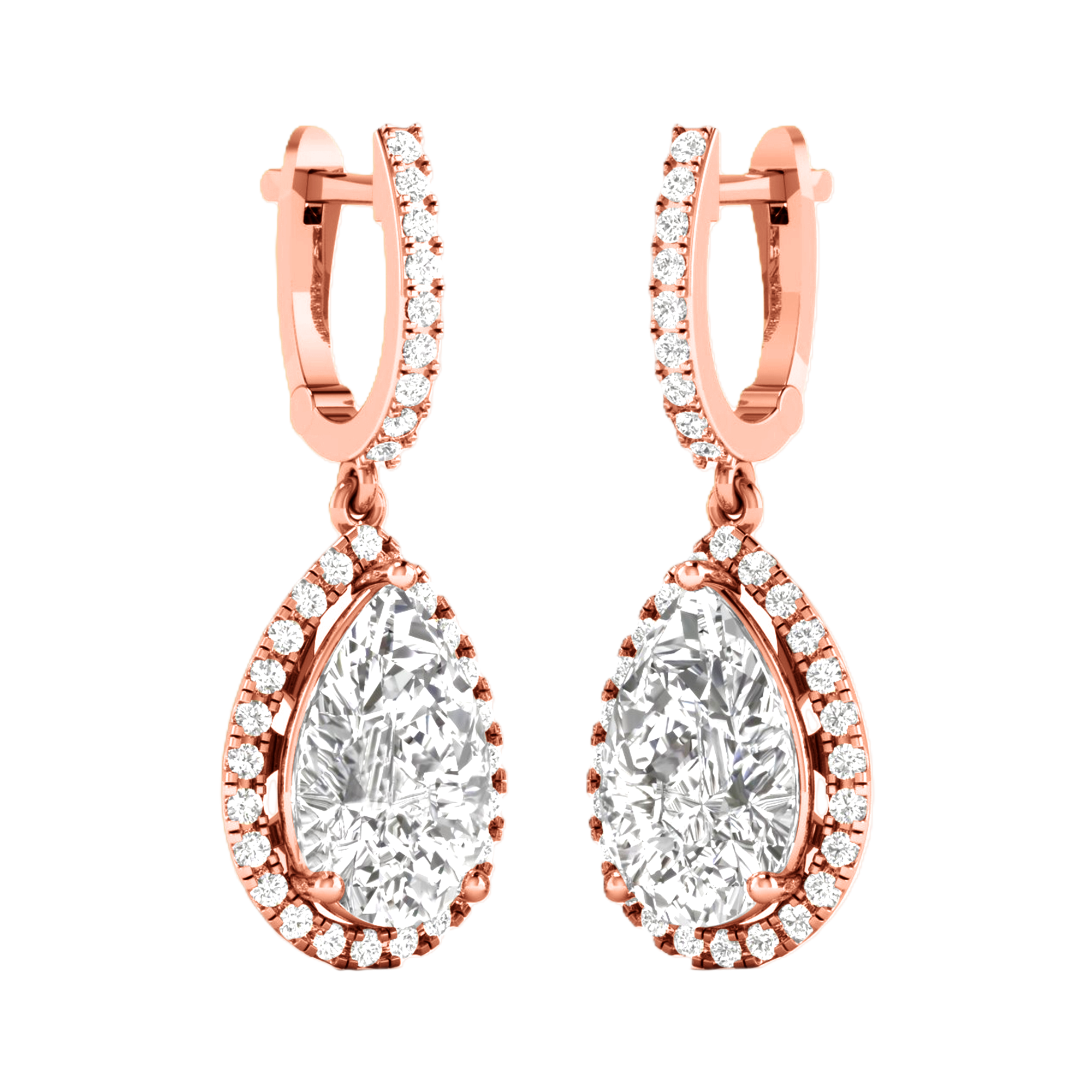 Tine Diamanten Hangoorbellen Peer - 8ct