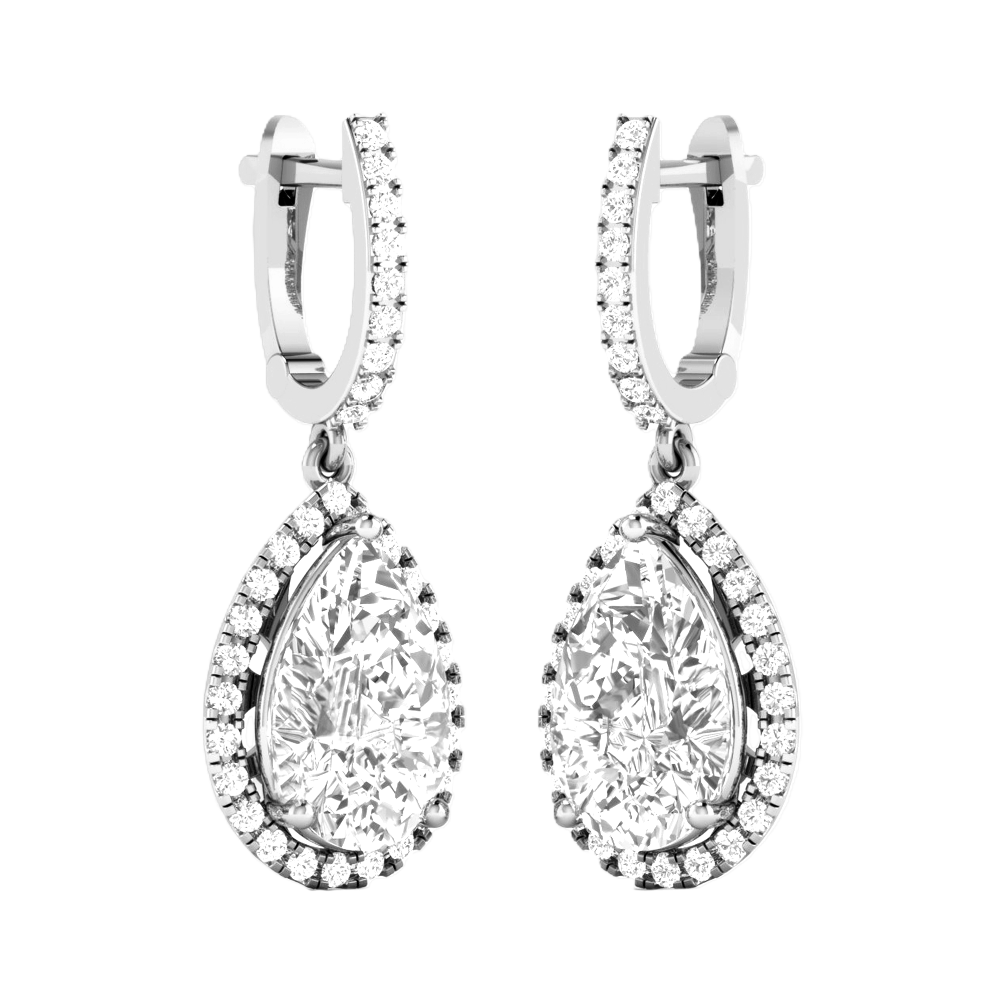 Tine Diamanten Hangoorbellen Peer - 8ct