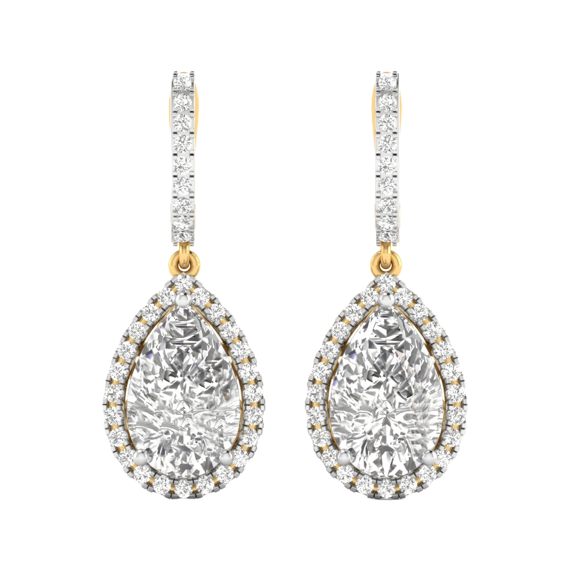 Tine Diamond Drop Earrings Pear - 8ct