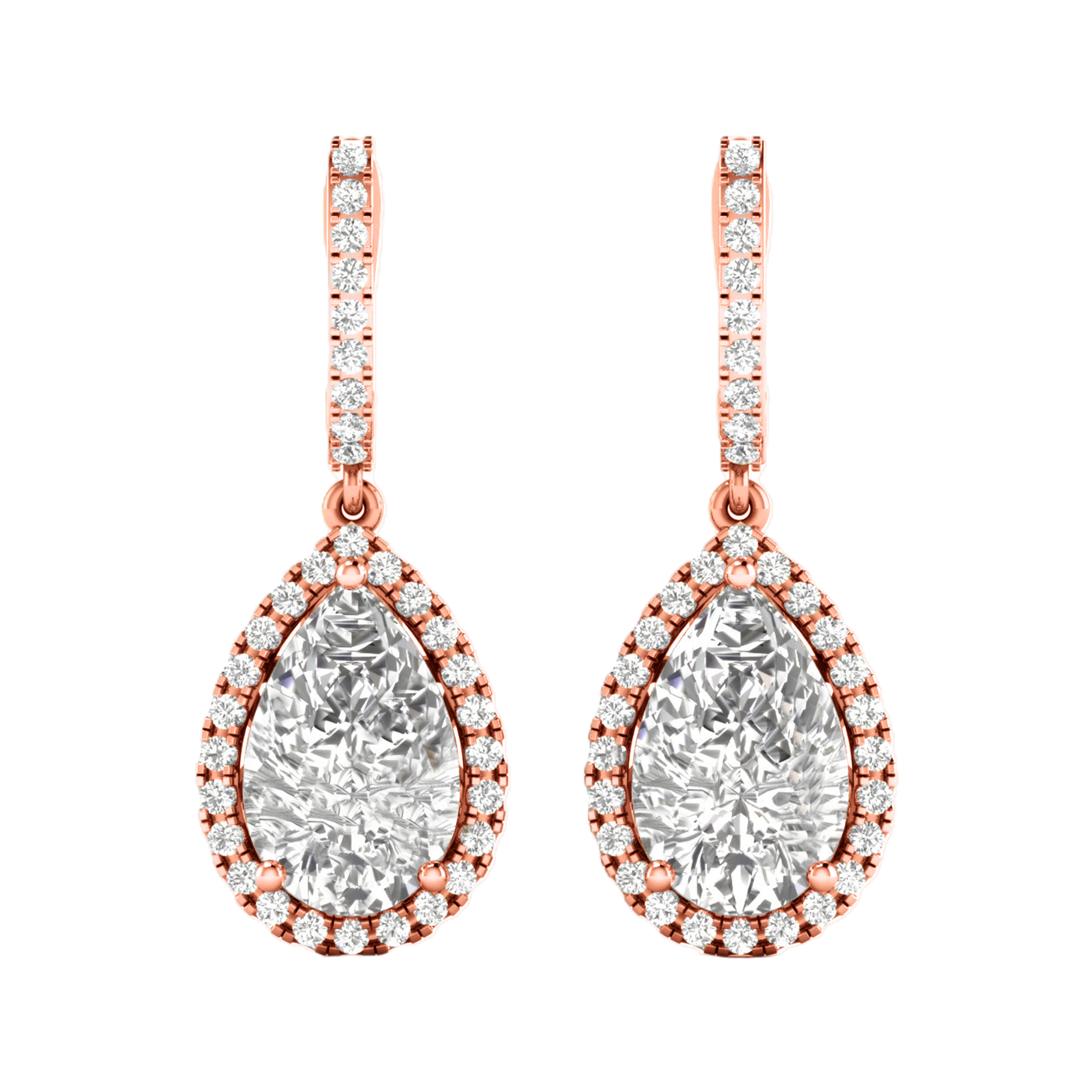 Tine Diamanten Hangoorbellen Peer - 8ct
