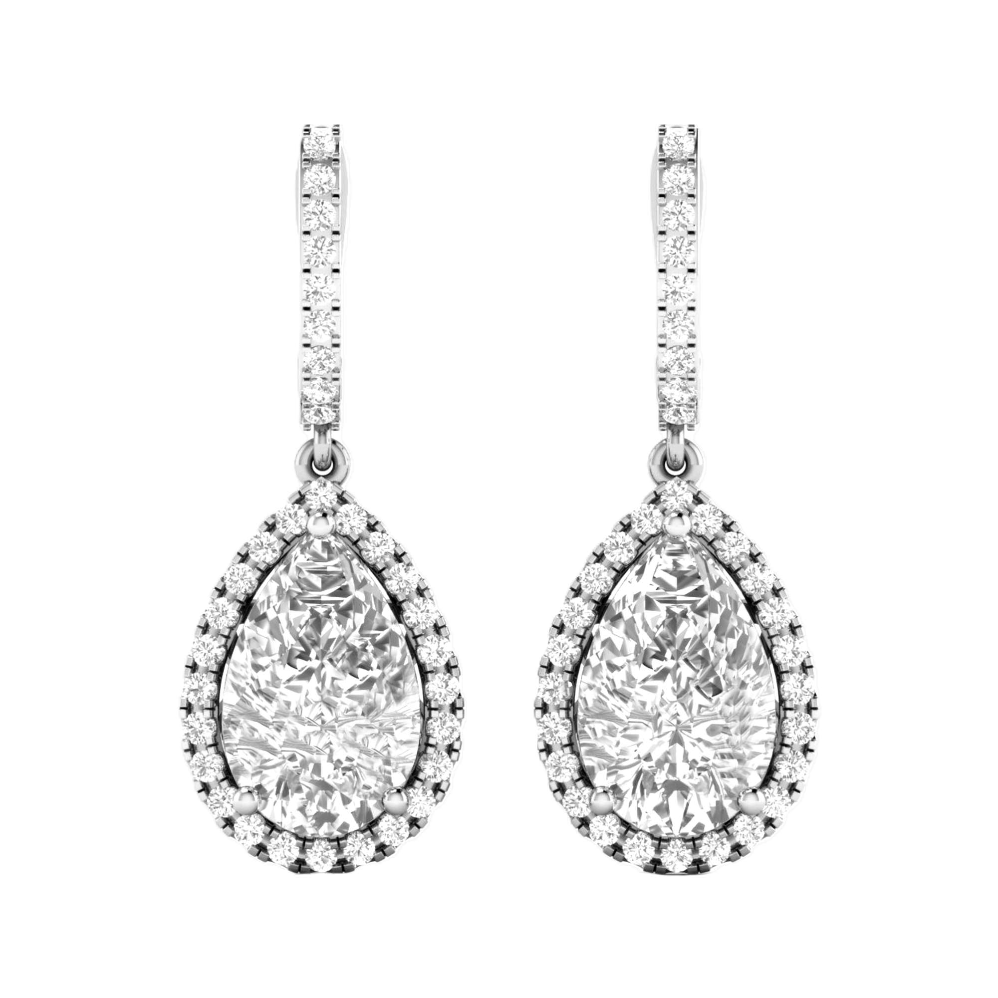 Tine Diamanten Hangoorbellen Peer - 8ct