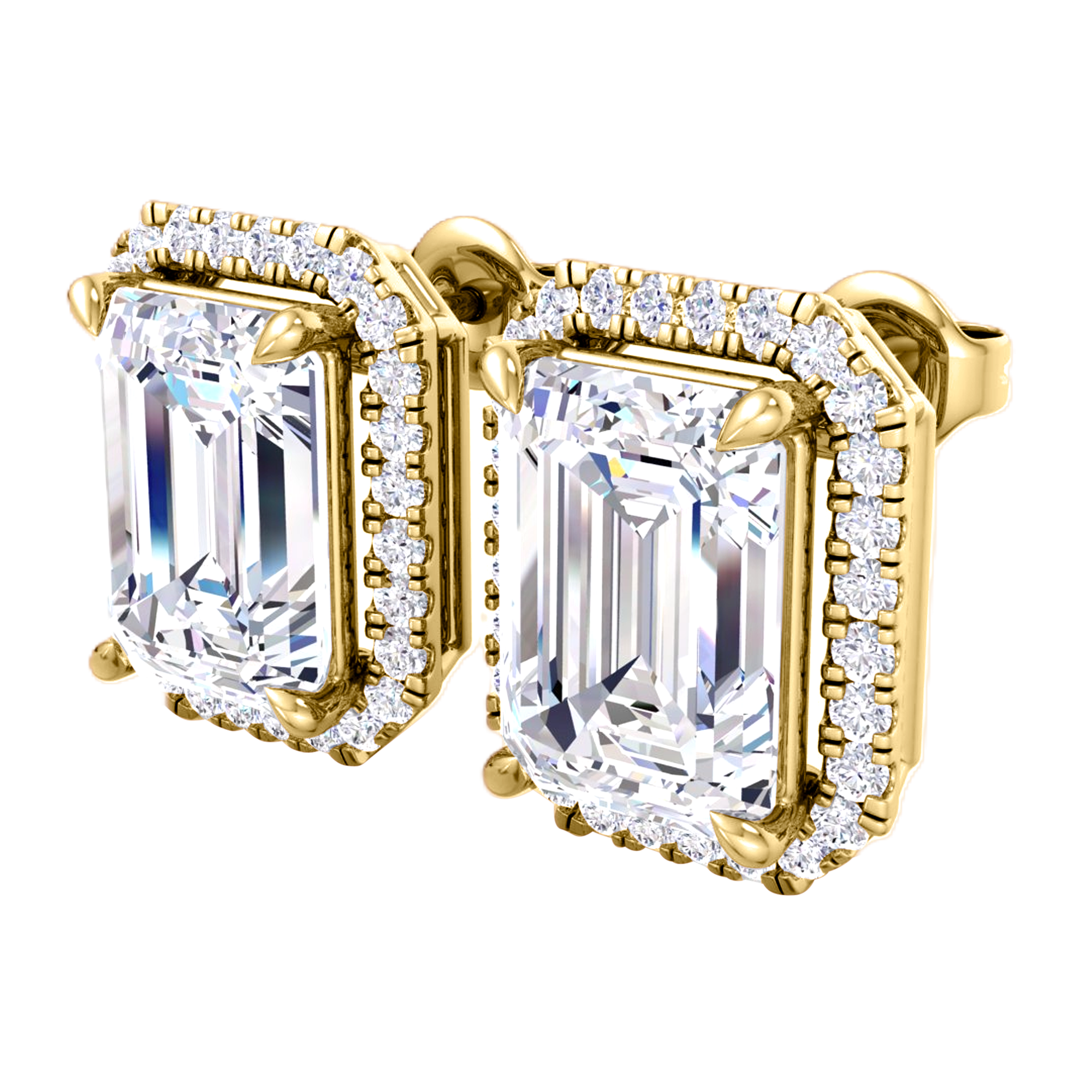 Lieve Diamanten Stud Oorbellen Emerald - 3.9ct tot 6.3ct