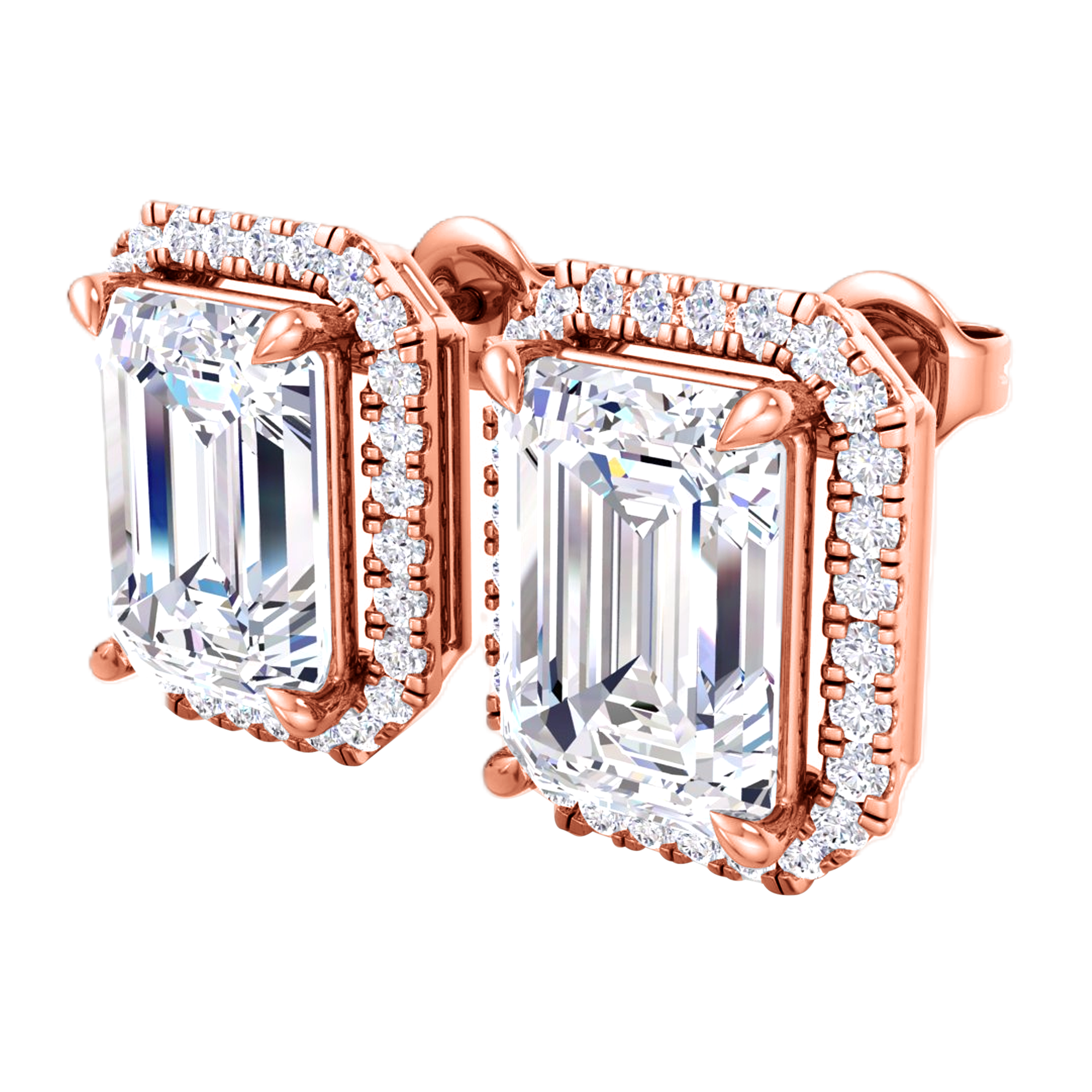 Lieve Diamanten Stud Oorbellen Emerald - 3.9ct tot 6.3ct