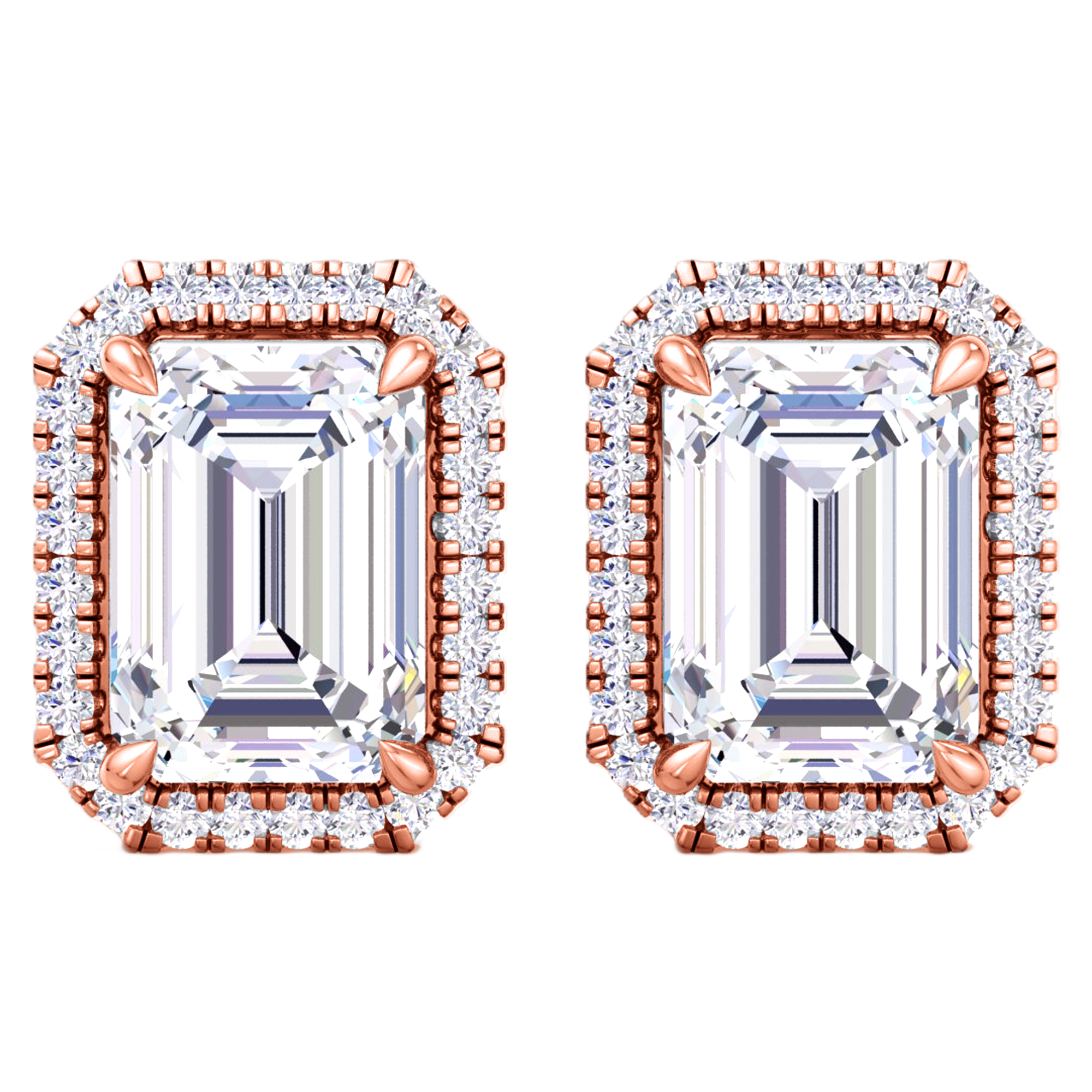 Lieve Diamanten Stud Oorbellen Emerald - 3.9ct tot 6.3ct