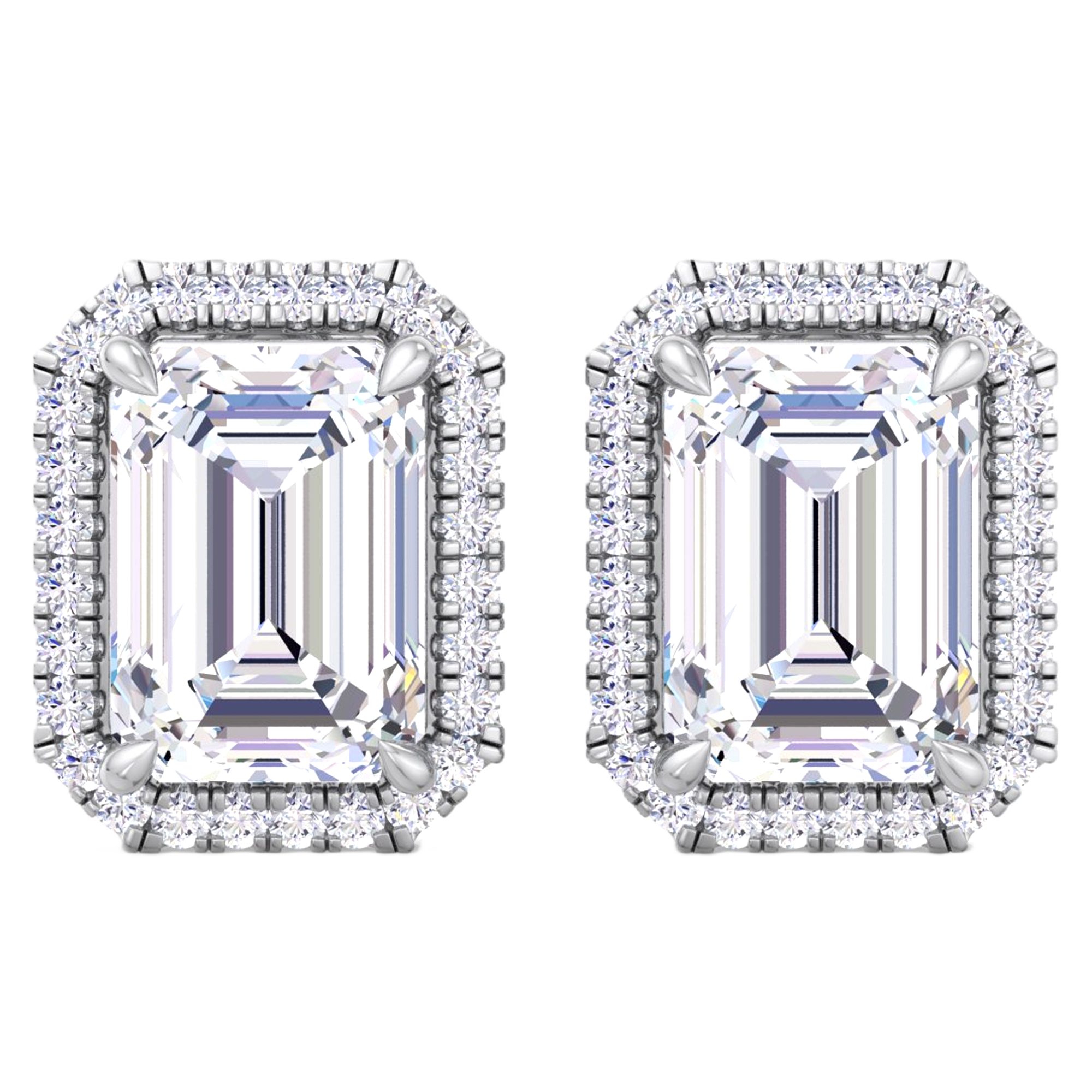 Lieve Diamanten Stud Oorbellen Emerald - 3.9ct tot 6.3ct