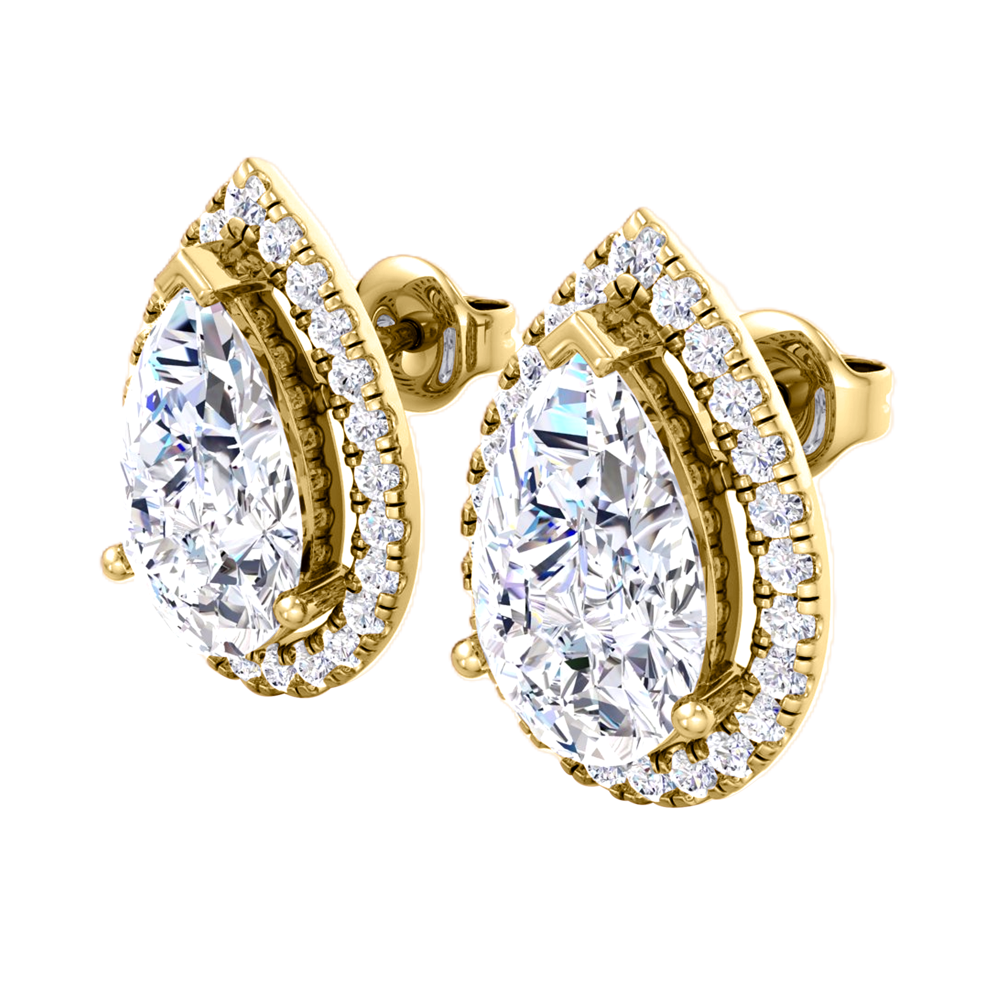 Vienna Diamanten Stud Oorbellen Peer - 4.7ct