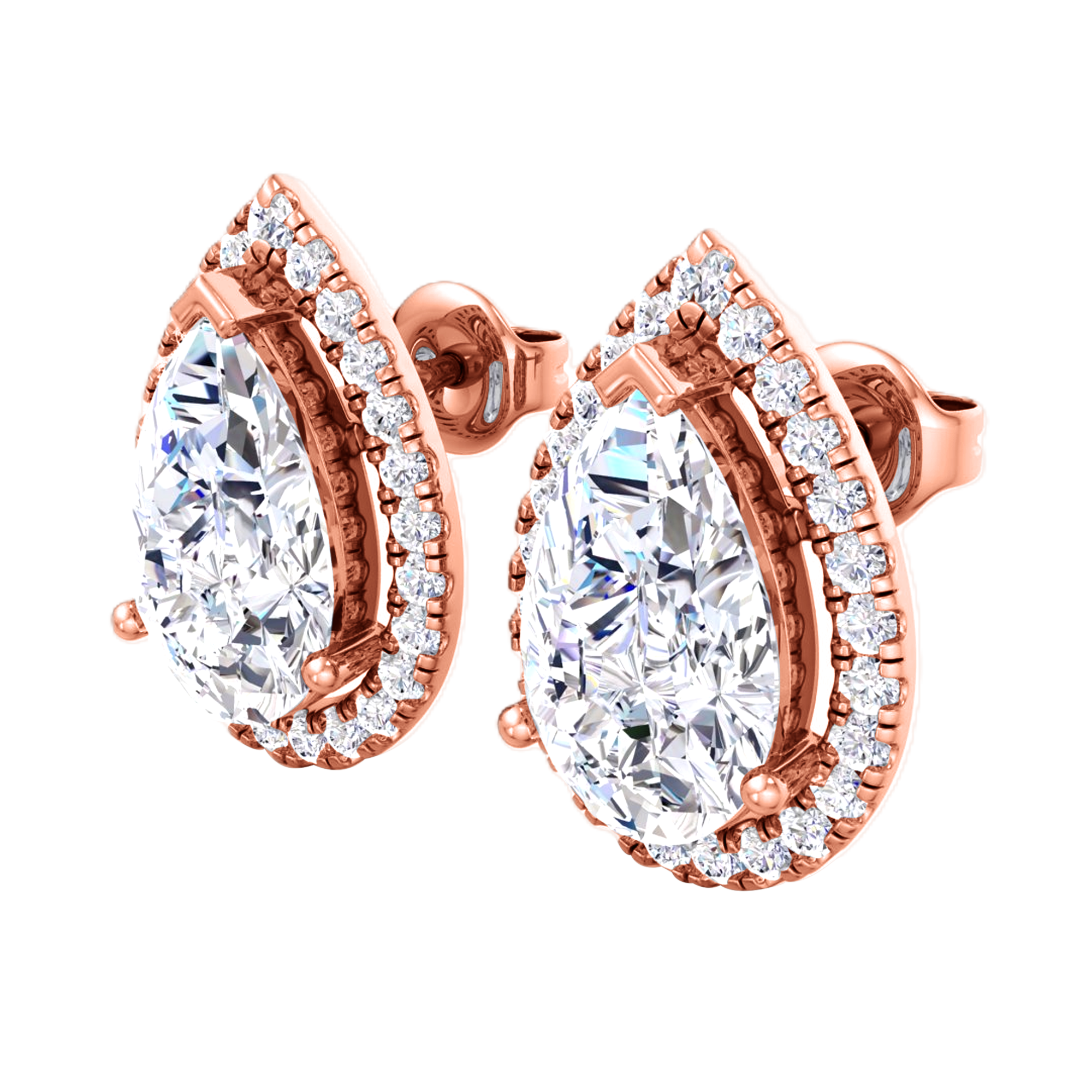 Vienna Diamanten Stud Oorbellen Peer - 4.7ct