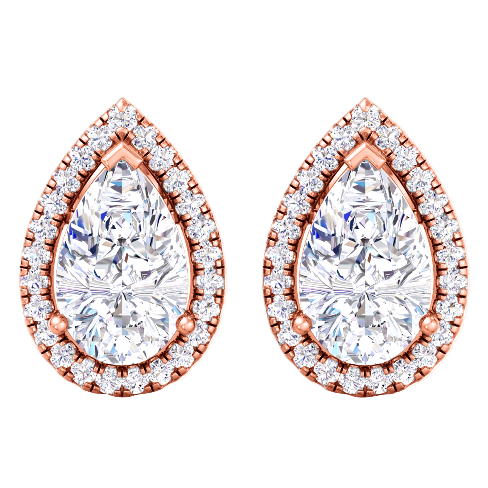 Vienna Diamanten Stud Oorbellen Peer - 4.7ct