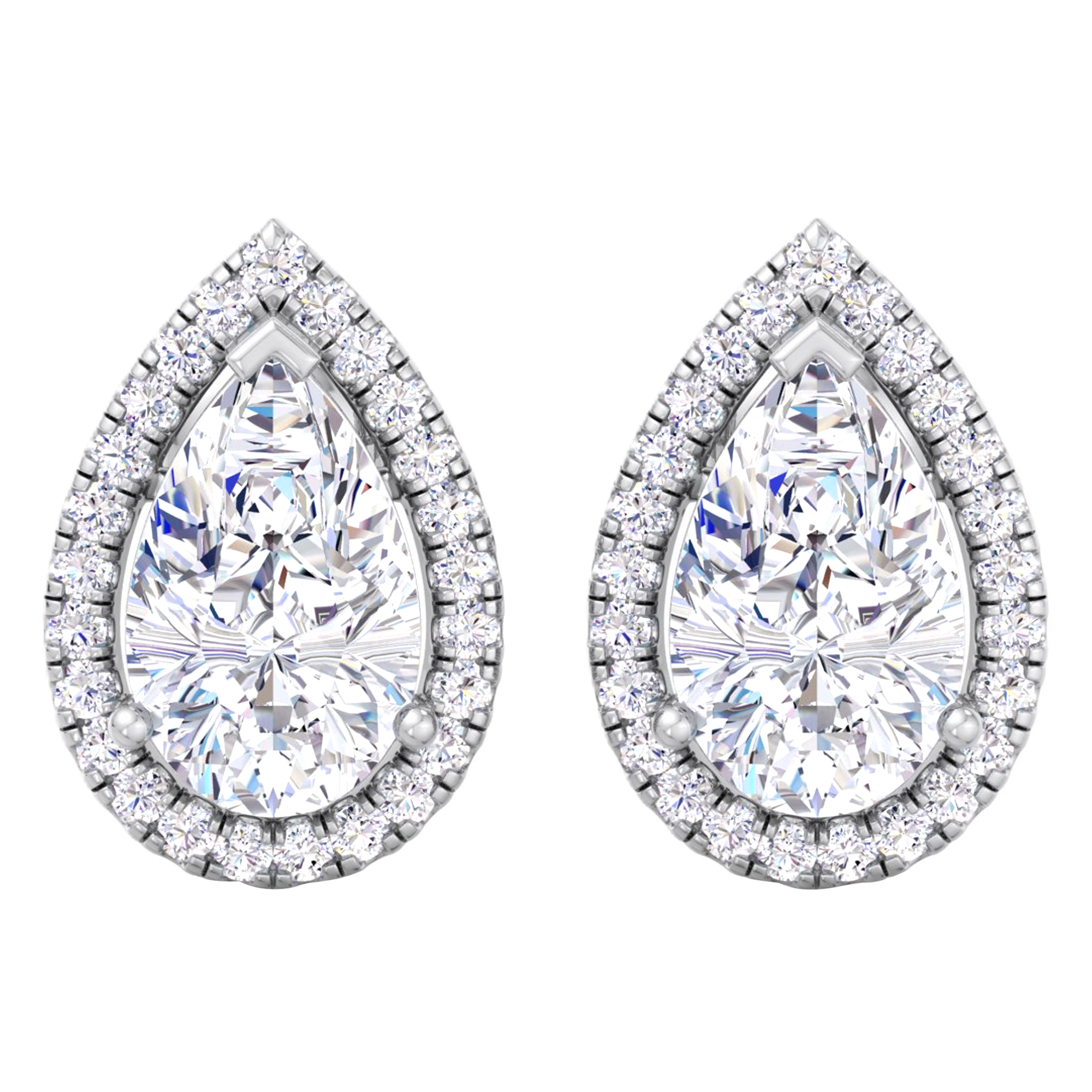 Vienna Diamanten Stud Oorbellen Peer - 4.7ct