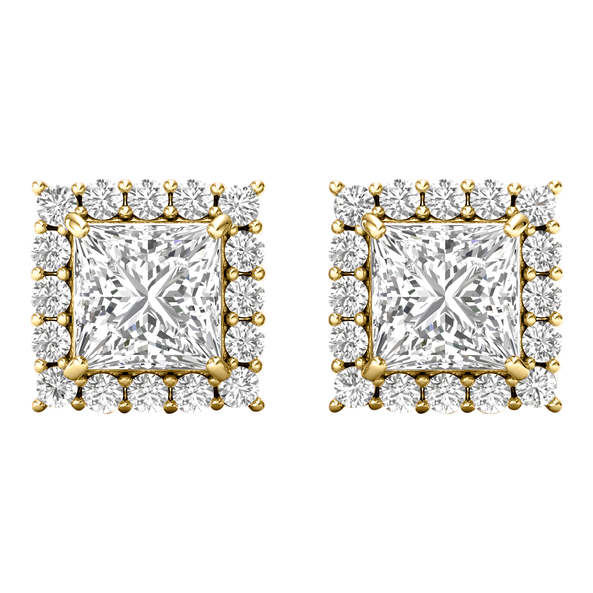Maya Diamanten Ohrstecker Prinzessschliff - 5.1ct