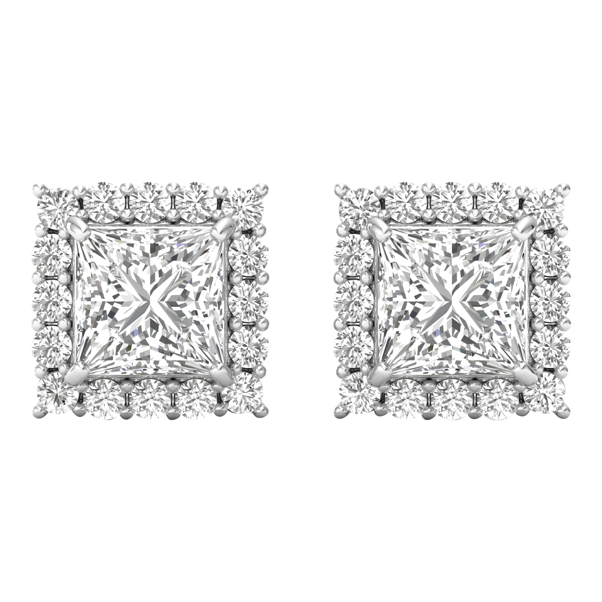 Maya Diamanten Stud Oorbellen Princess - 5.1ct