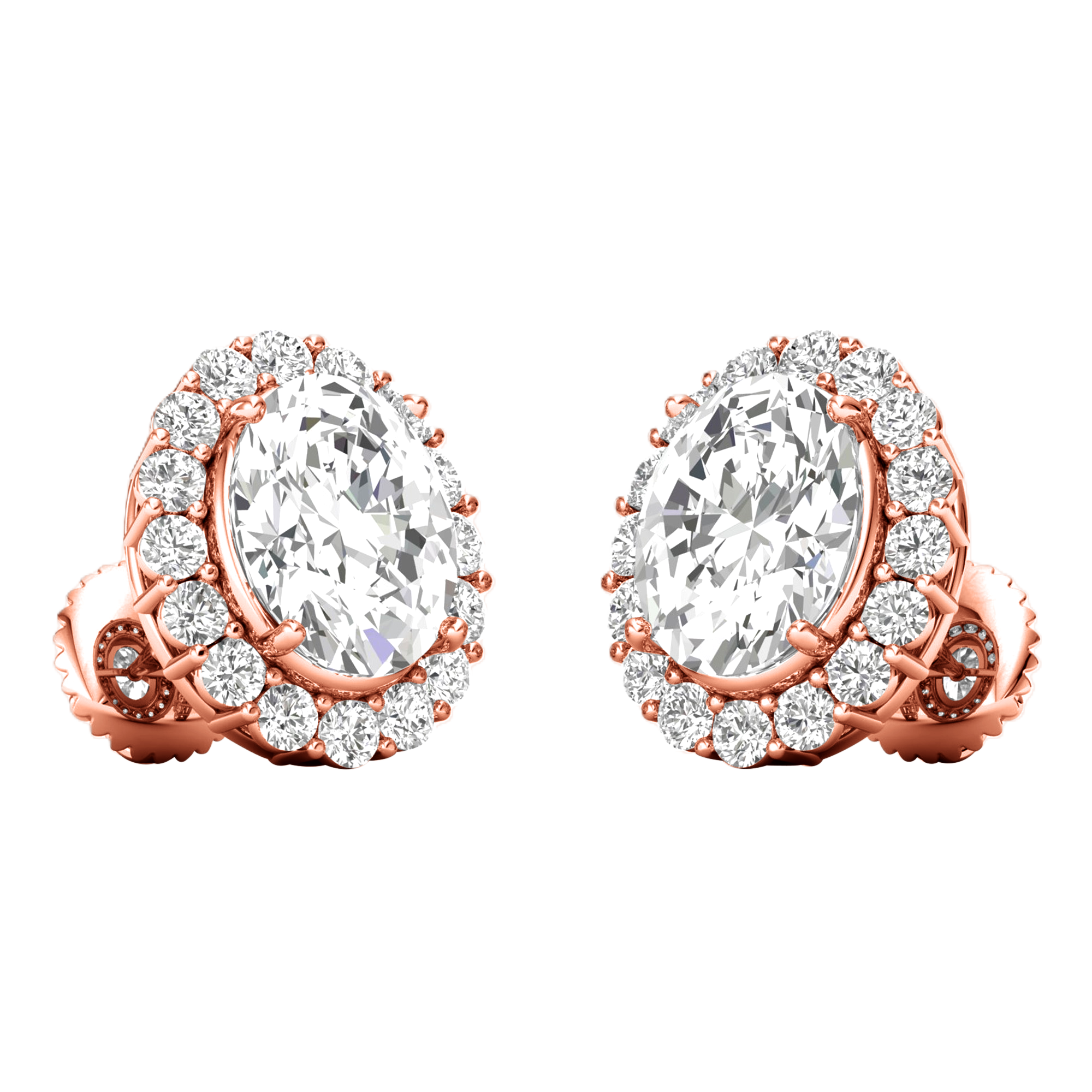 Lara Diamanten Stud Oorbellen Ovaal - 3.8ct