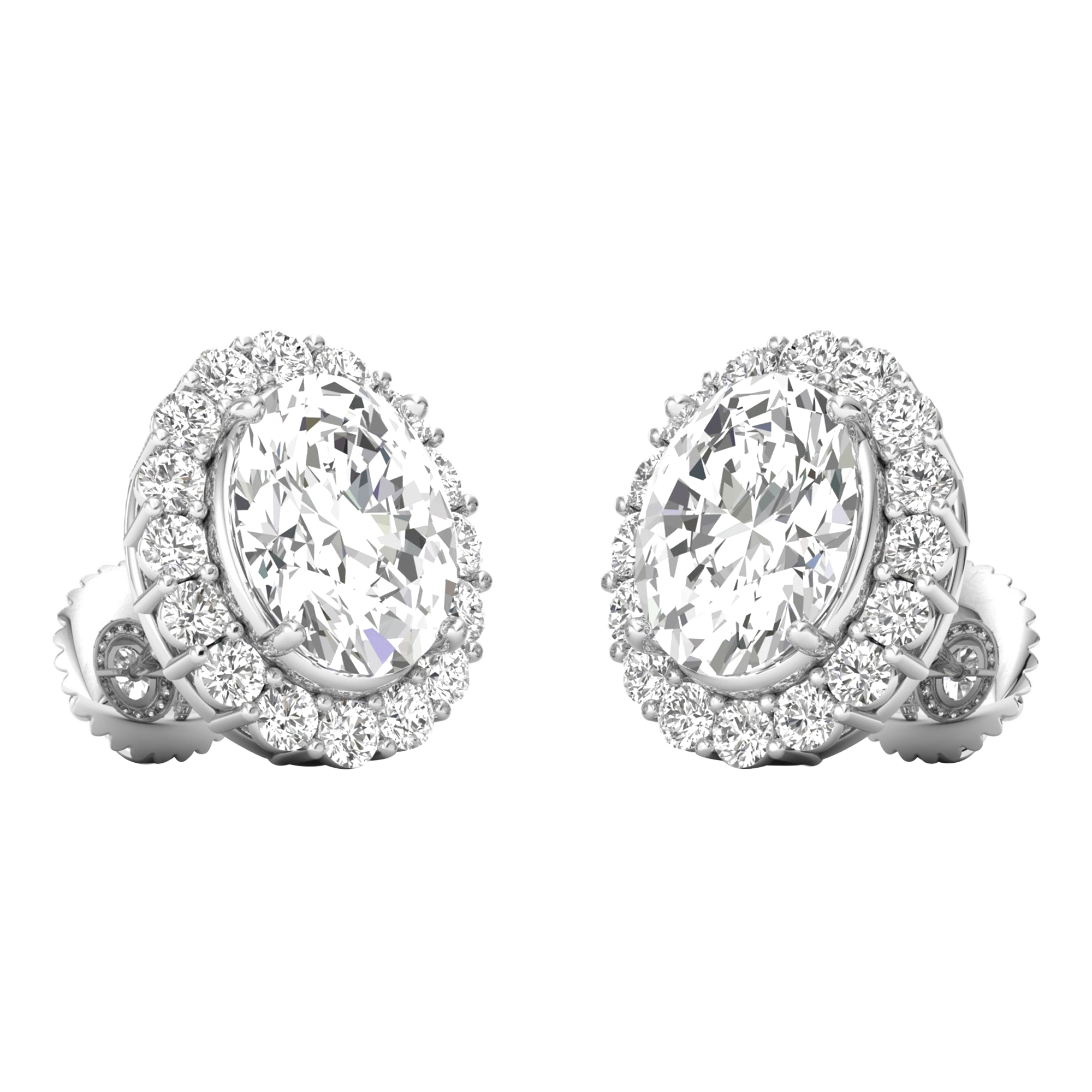 Lara Diamanten Stud Oorbellen Ovaal - 3.8ct