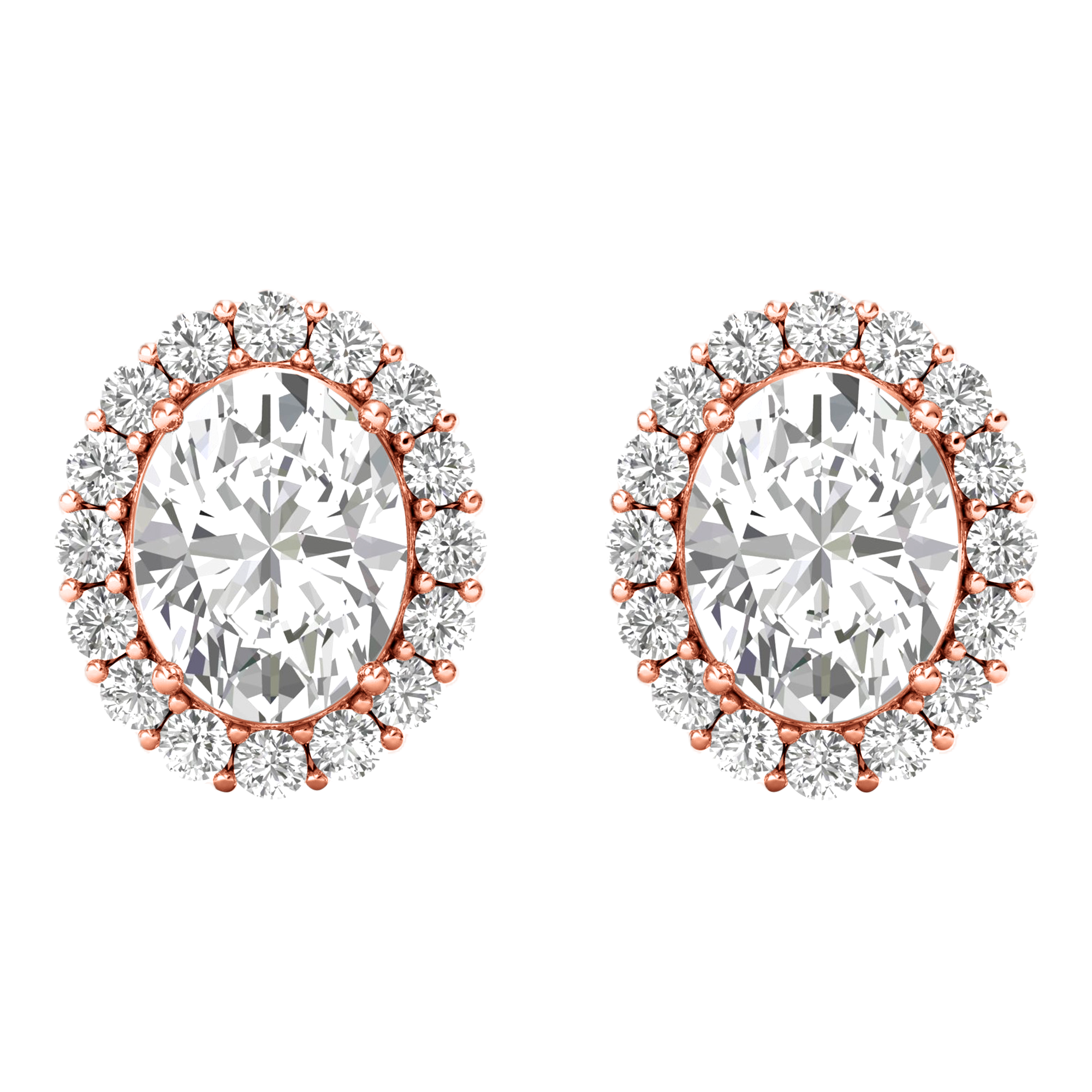 Lara Diamanten Stud Oorbellen Ovaal - 3.8ct