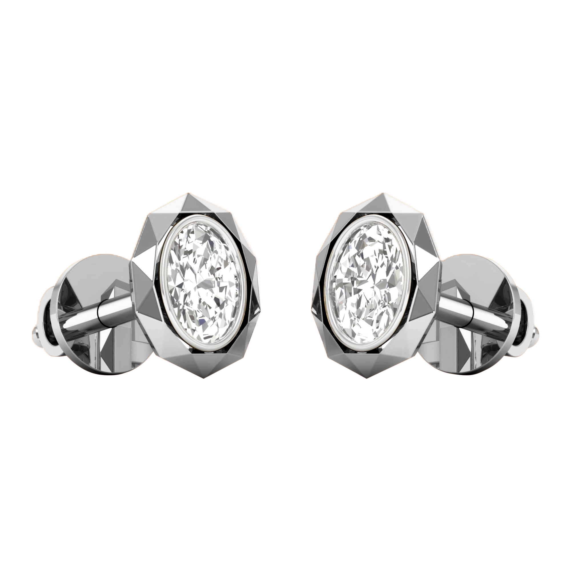 Lucie Stud Oorbellen Ovaal - 0.5ct tot 2ct