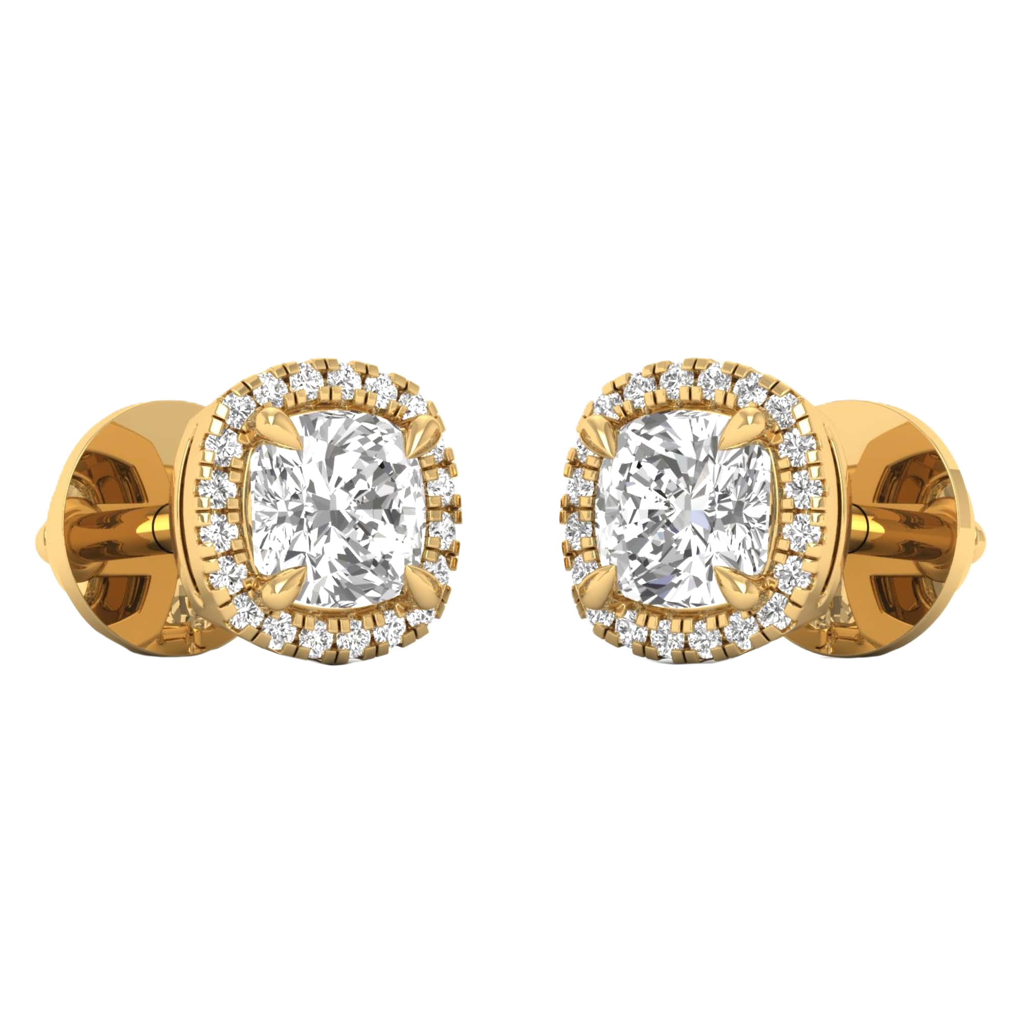 Sofia Stud Oorbellen Cushion - 1.1ct tot 5.5ct