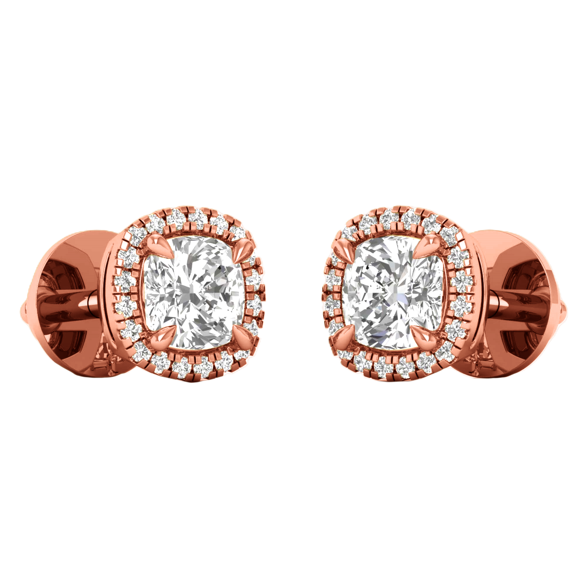 Sofia Stud Oorbellen Cushion - 1.1ct tot 5.5ct