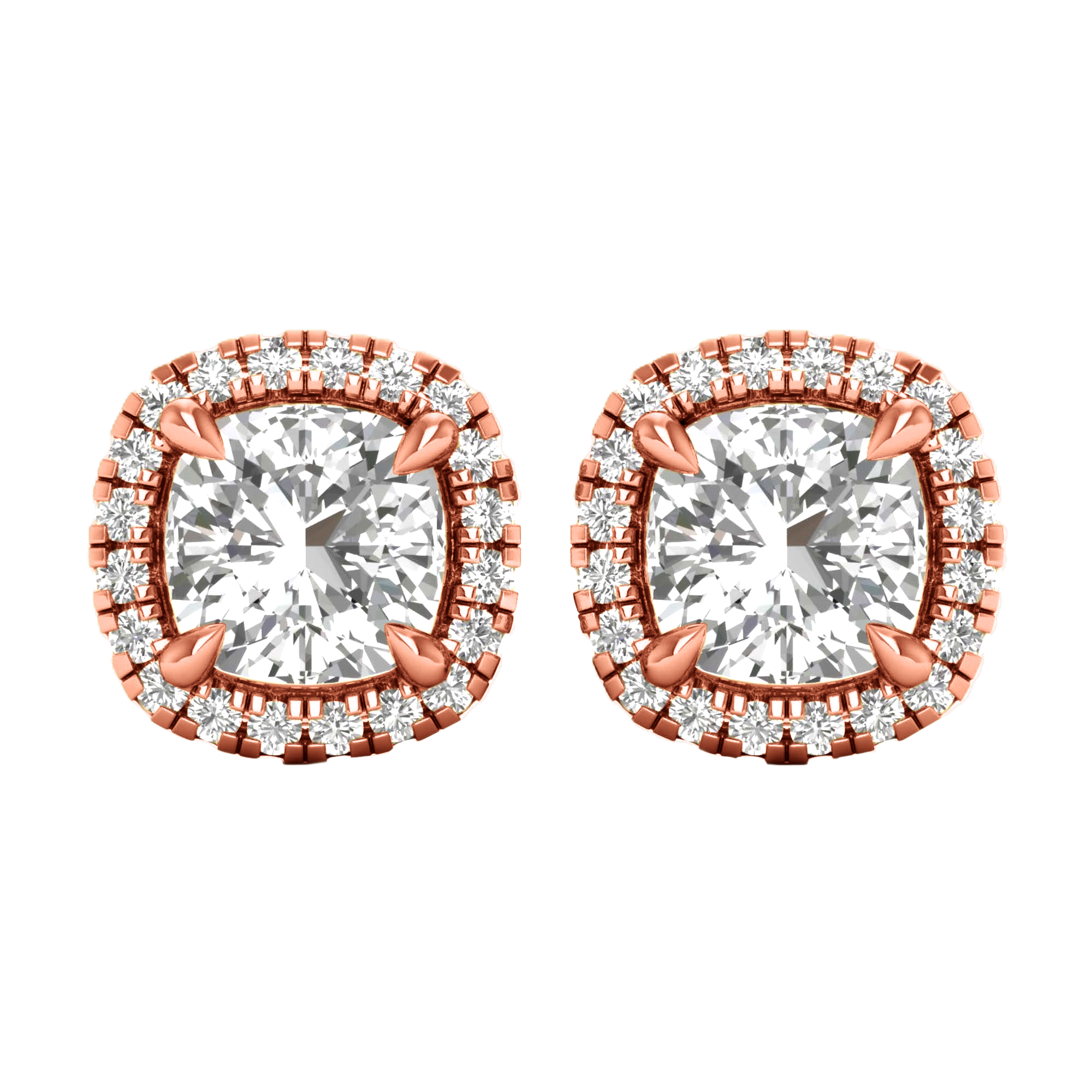 Sofia Stud Oorbellen Cushion - 1.1ct tot 5.5ct
