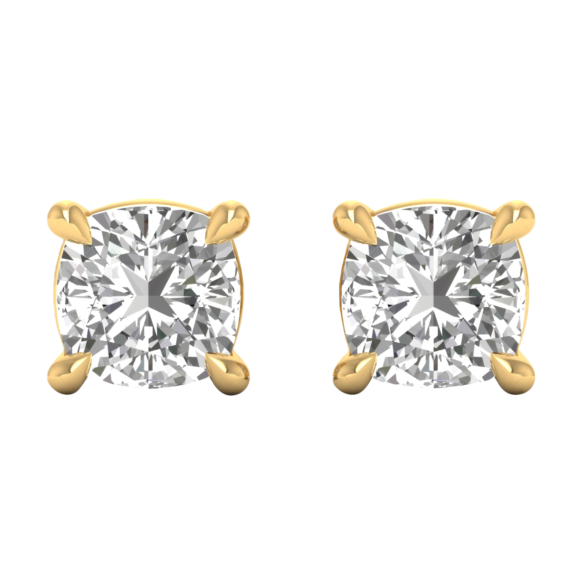 Noa Stud Oorbellen Cushion - 1ct tot 5ct