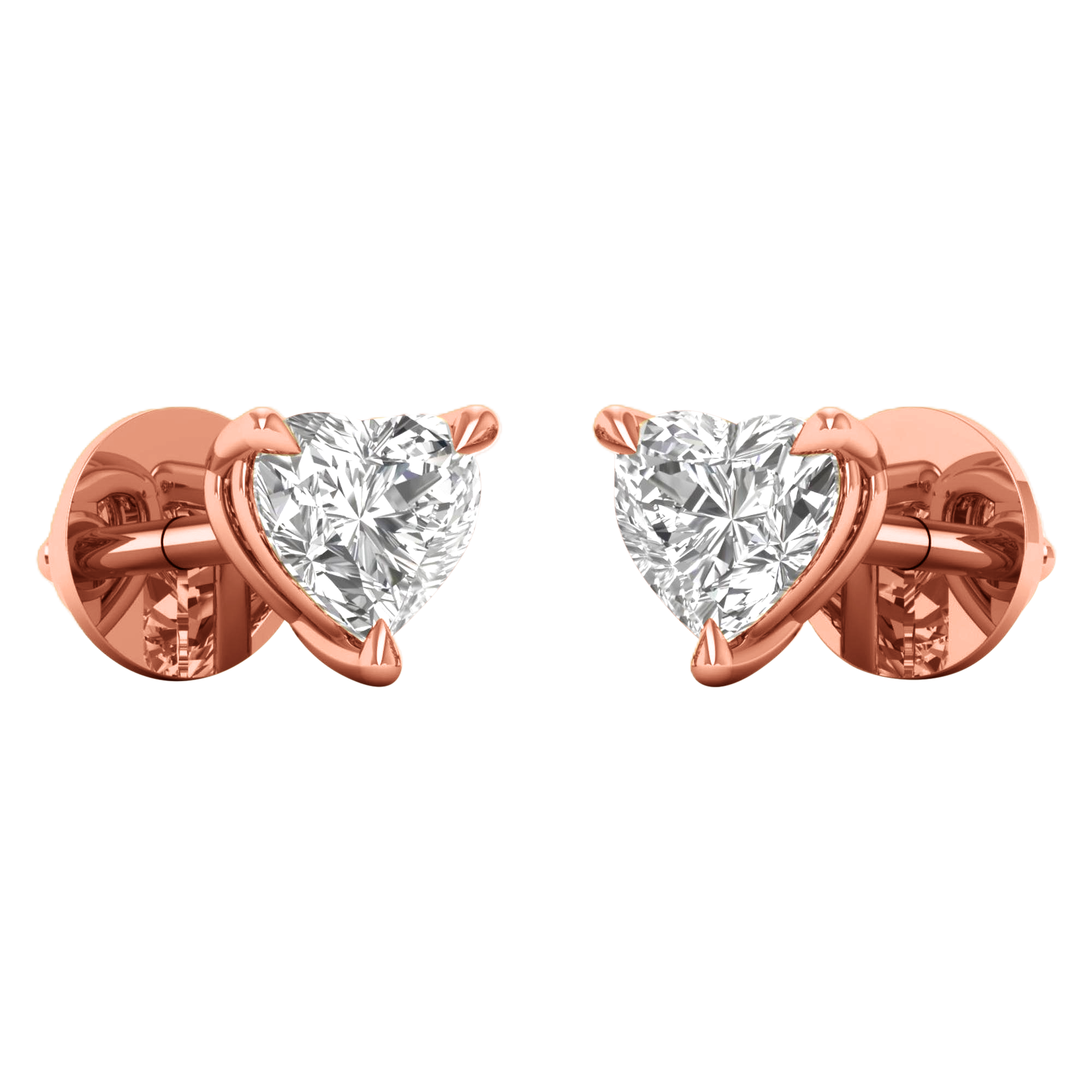 Noa Stud Oorbellen Hart - 0.5ct tot 5ct