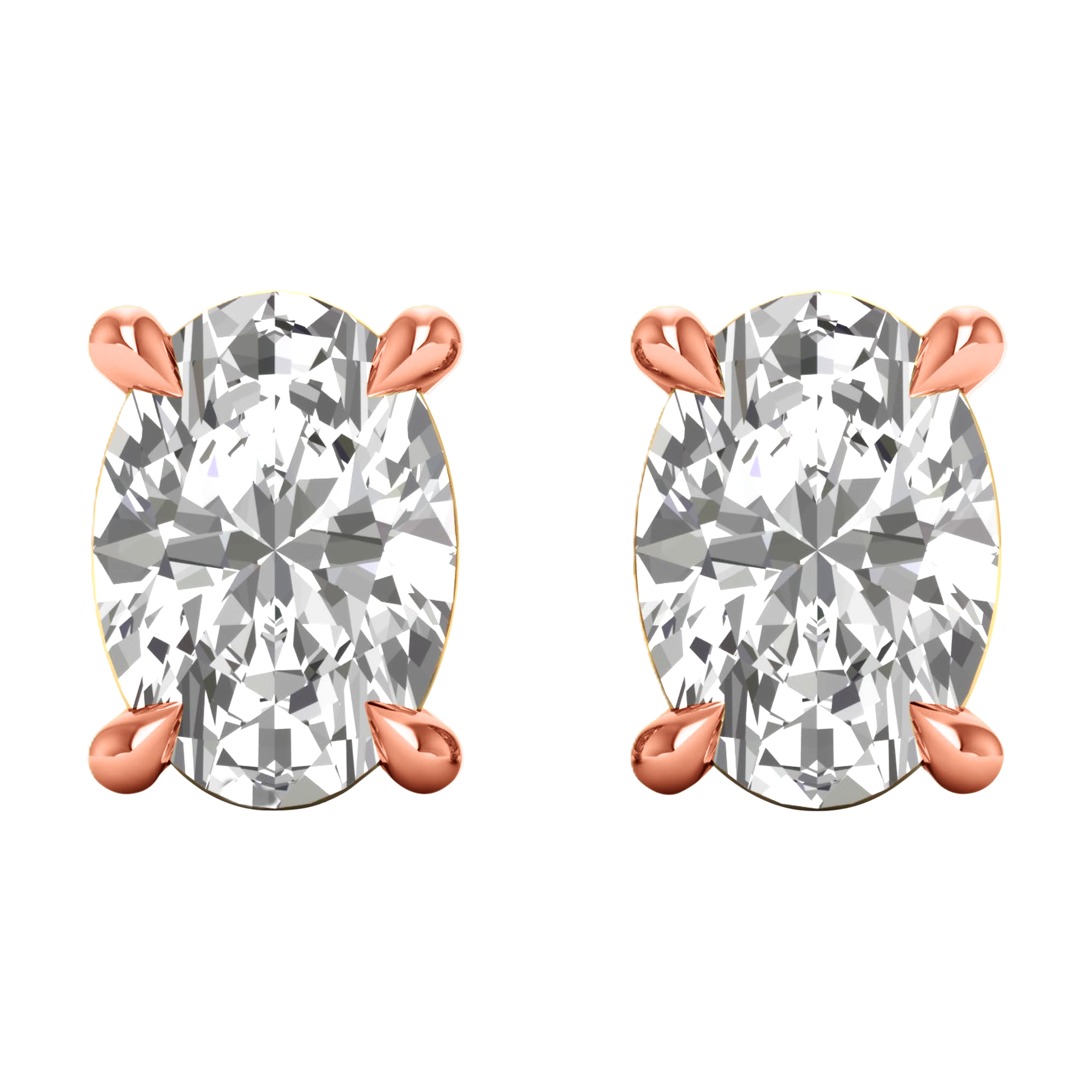 Noa Stud Oorbellen Ovaal - 1ct tot 5ct