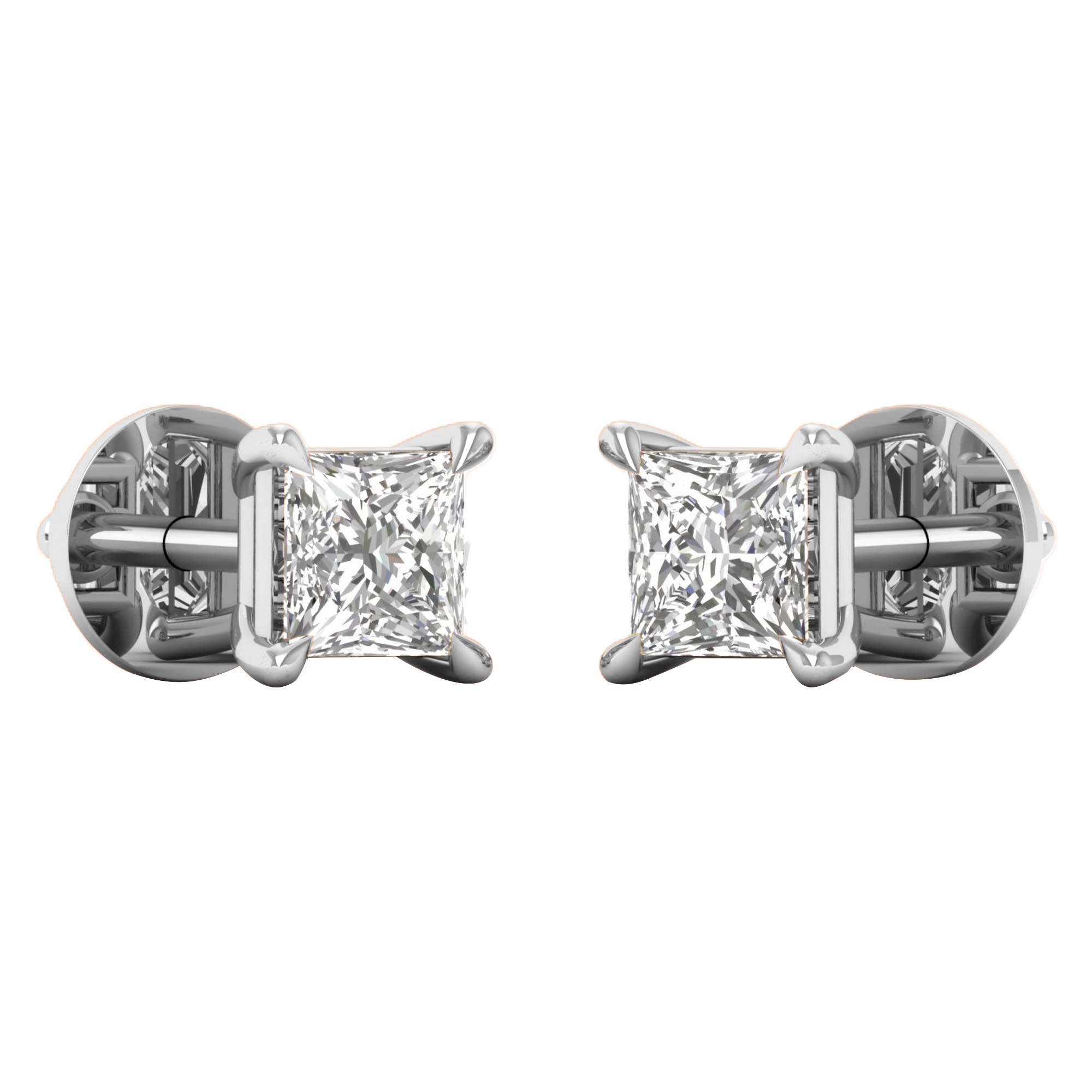 Noa Stud Oorbellen Princess - 1ct tot 6ct