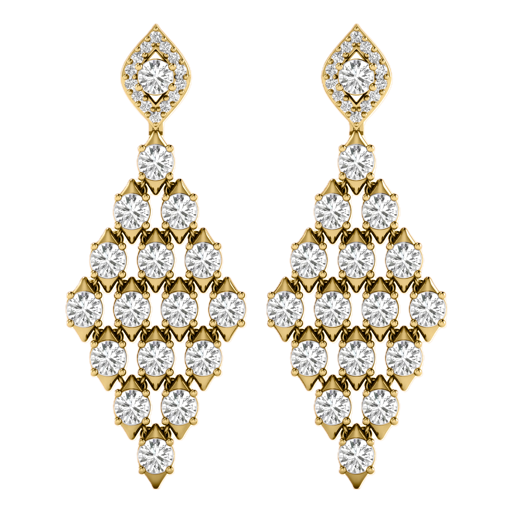 Karen Diamond Brilliant Dangle Earrings - 4.9ct