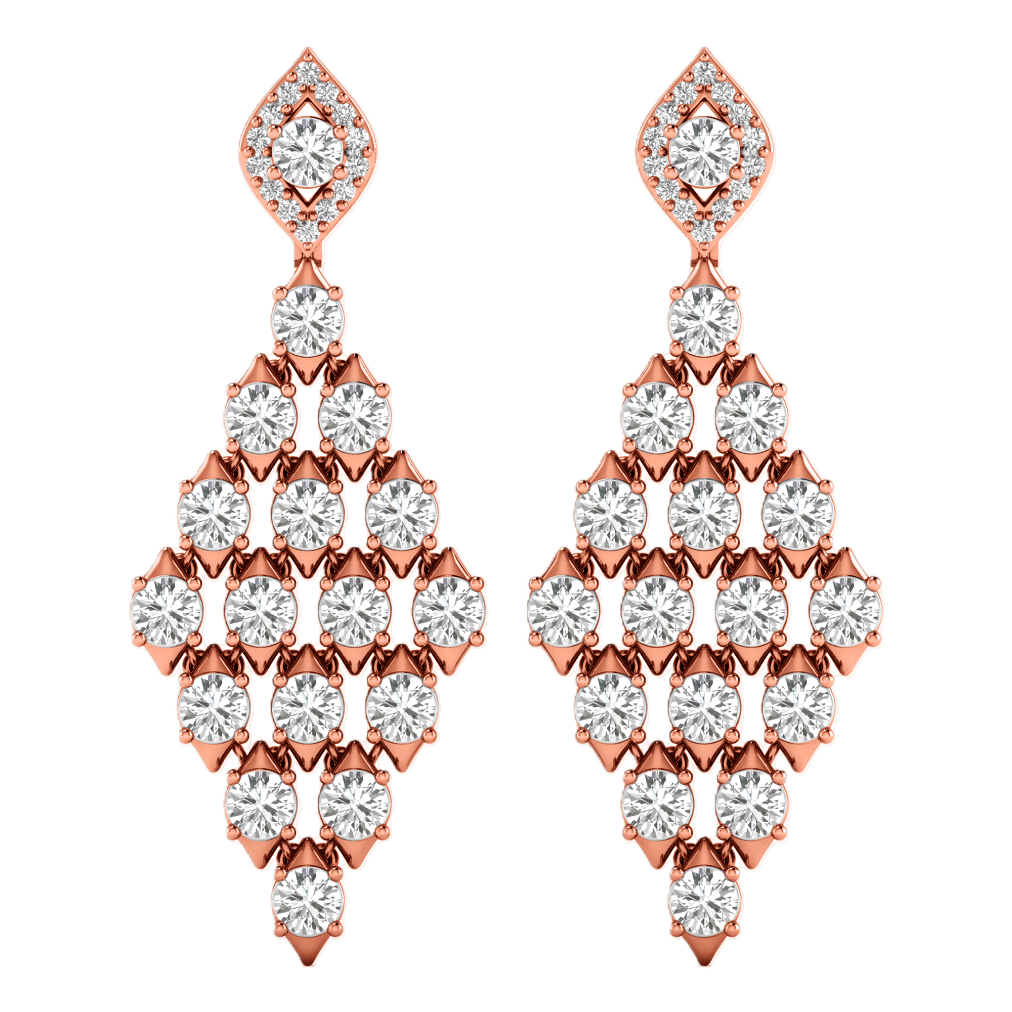 Karen Diamant-Ohrhänger Brillant - 4.9ct