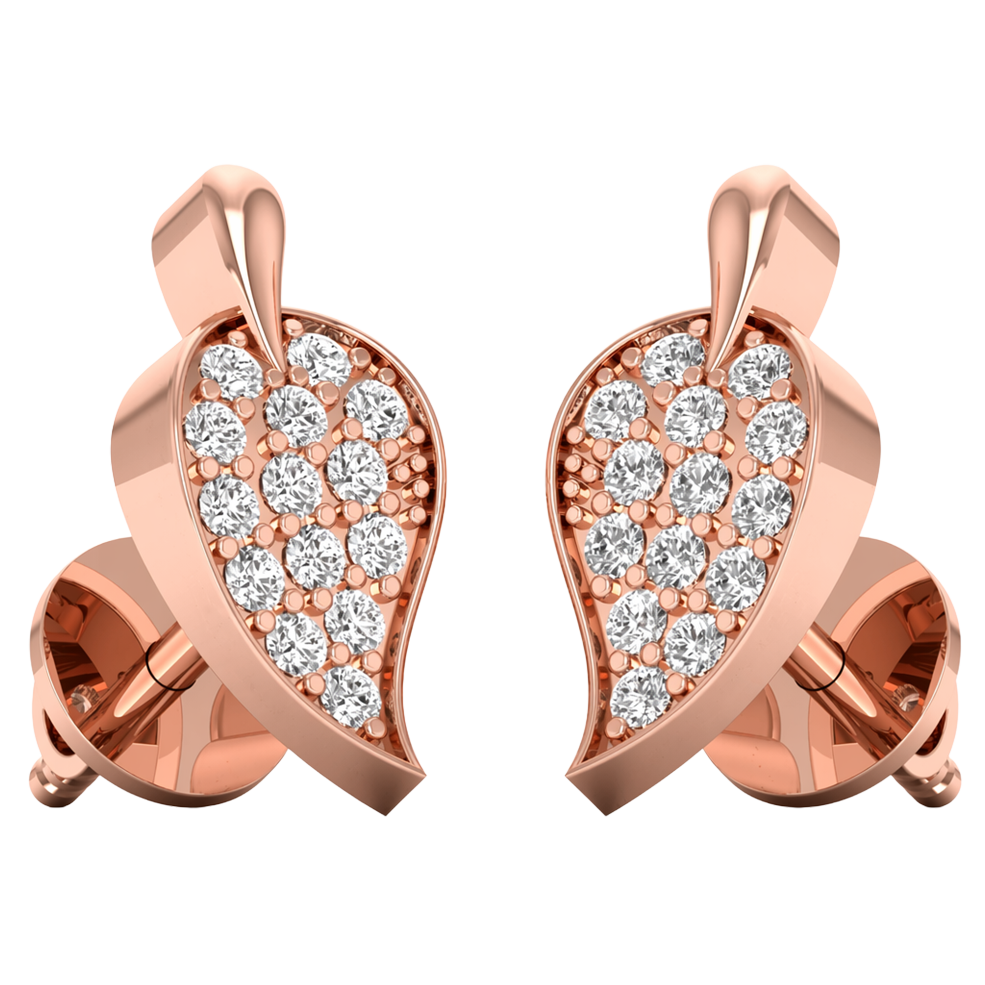 0.34 carat earrings with a 0.012 carat Round center stone - 145