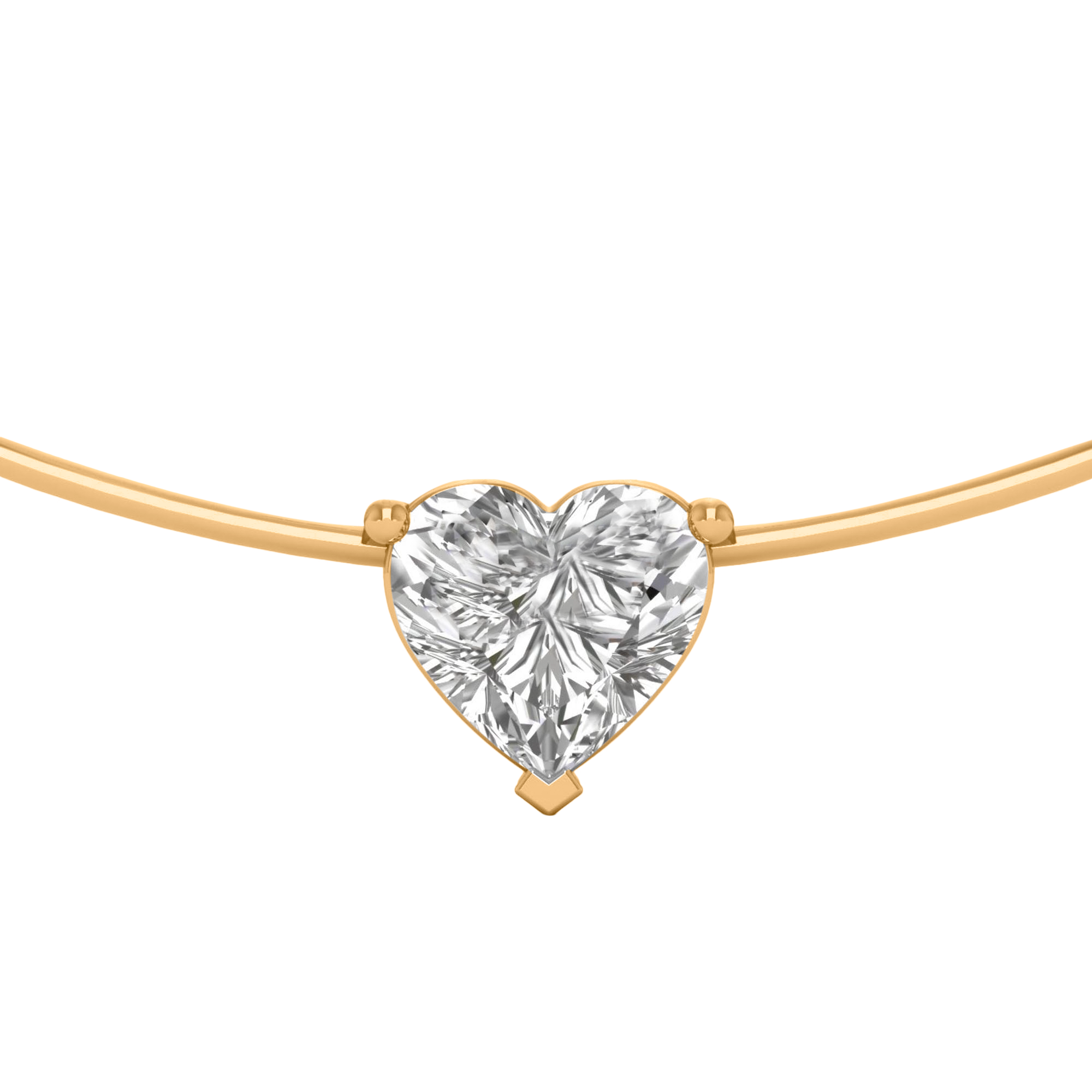 Halskette von 0,5 Karat mit Herzförmigem Hauptstein von 0,5 Karat - 000
