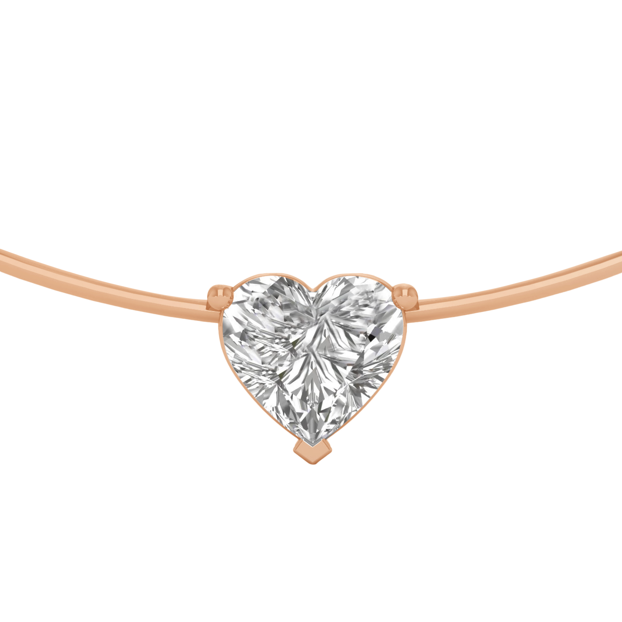 Halskette von 0,5 Karat mit Herzförmigem Hauptstein von 0,5 Karat - 000