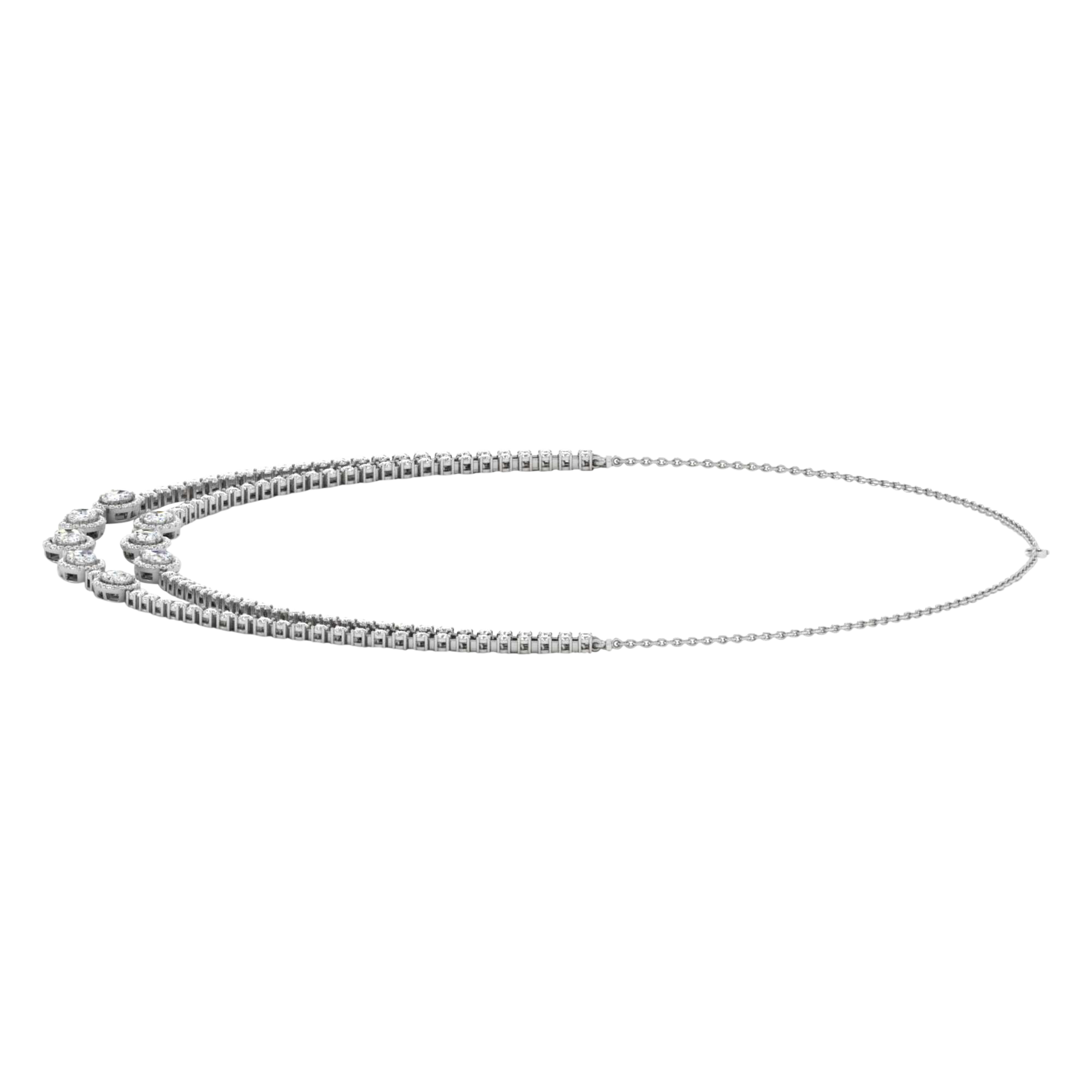 Connie Diamanten Ketting Ovaal & Briljant - 11ct