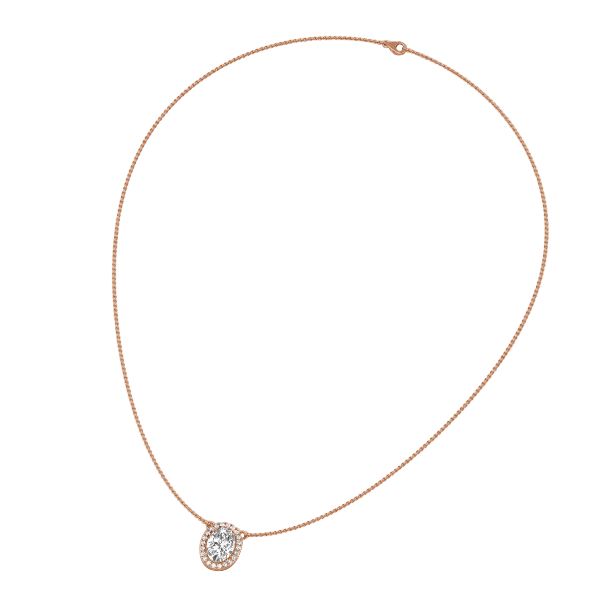 Kette von 3,39 Karat mit ovalem Hauptstein von 3 Karat - 064
