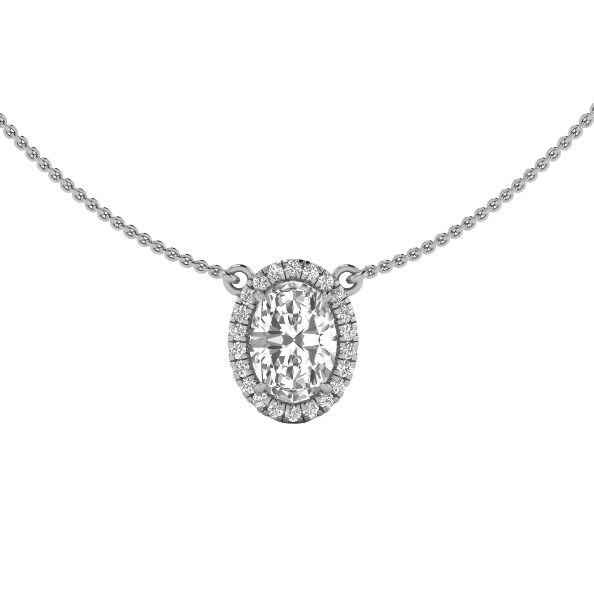 Kette von 3,39 Karat mit ovalem Hauptstein von 3 Karat - 064