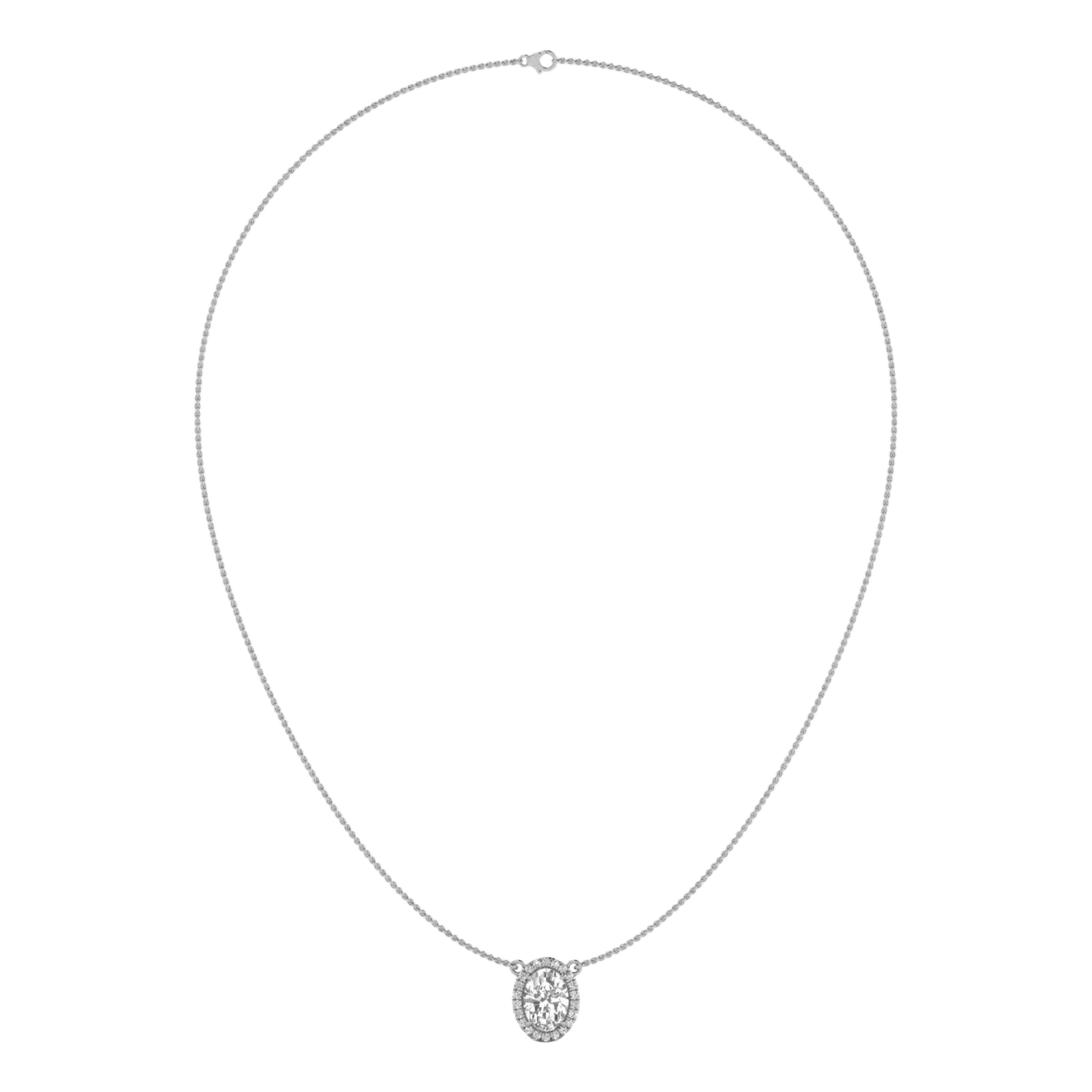 Kette von 3,39 Karat mit ovalem Hauptstein von 3 Karat - 064