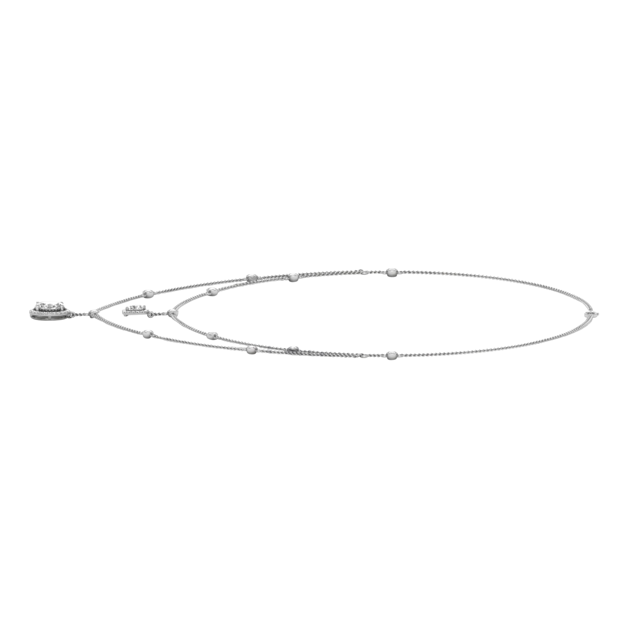 3,21-Karat-Kette mit ovalem Hauptstein von 1,5 Karat - 076