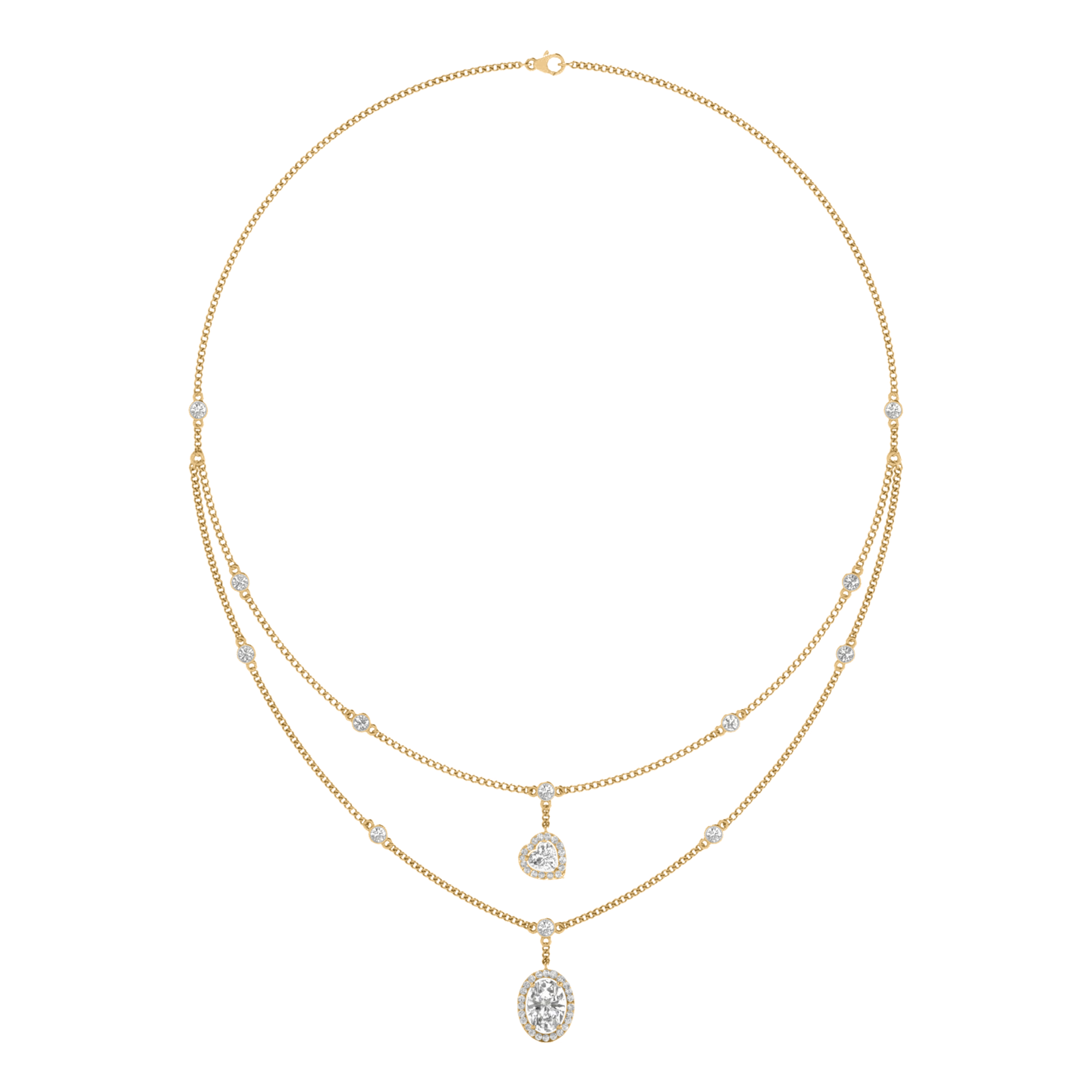 3,21-Karat-Kette mit ovalem Hauptstein von 1,5 Karat - 076