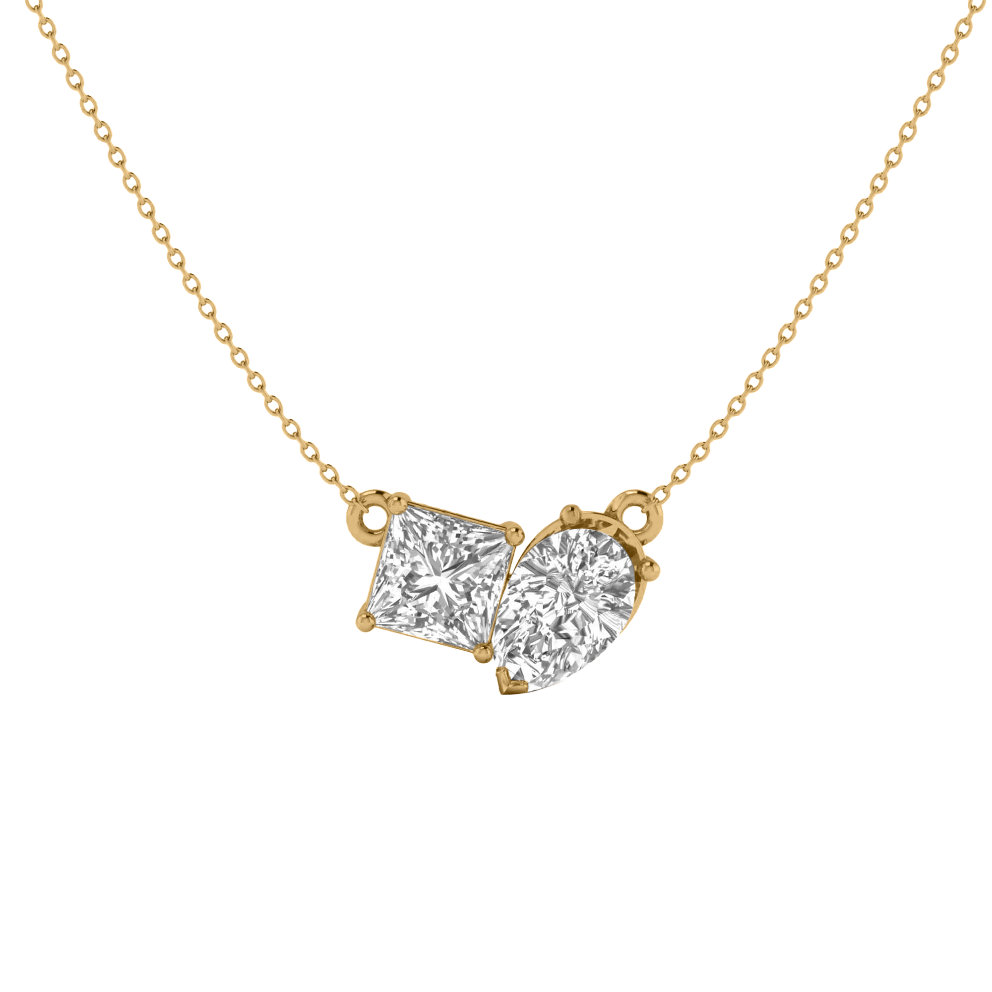 Teddy Diamanten Toi Et Moi Ketting Peer & Princess - 2ct