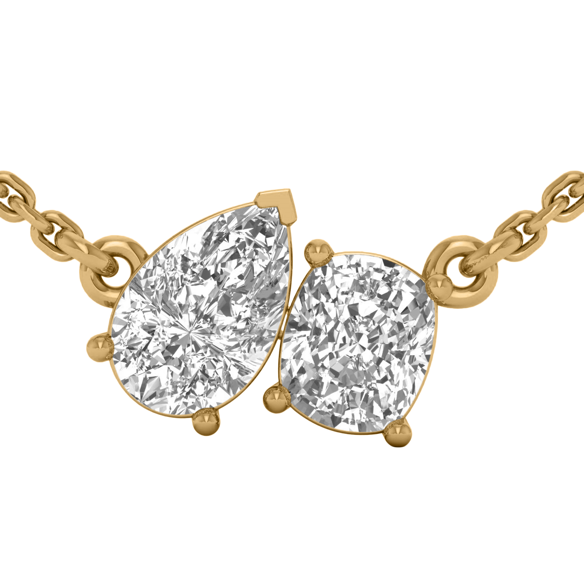 Teddy Diamanten Toi Et Moi Ketting Peer & Cushion - 2ct