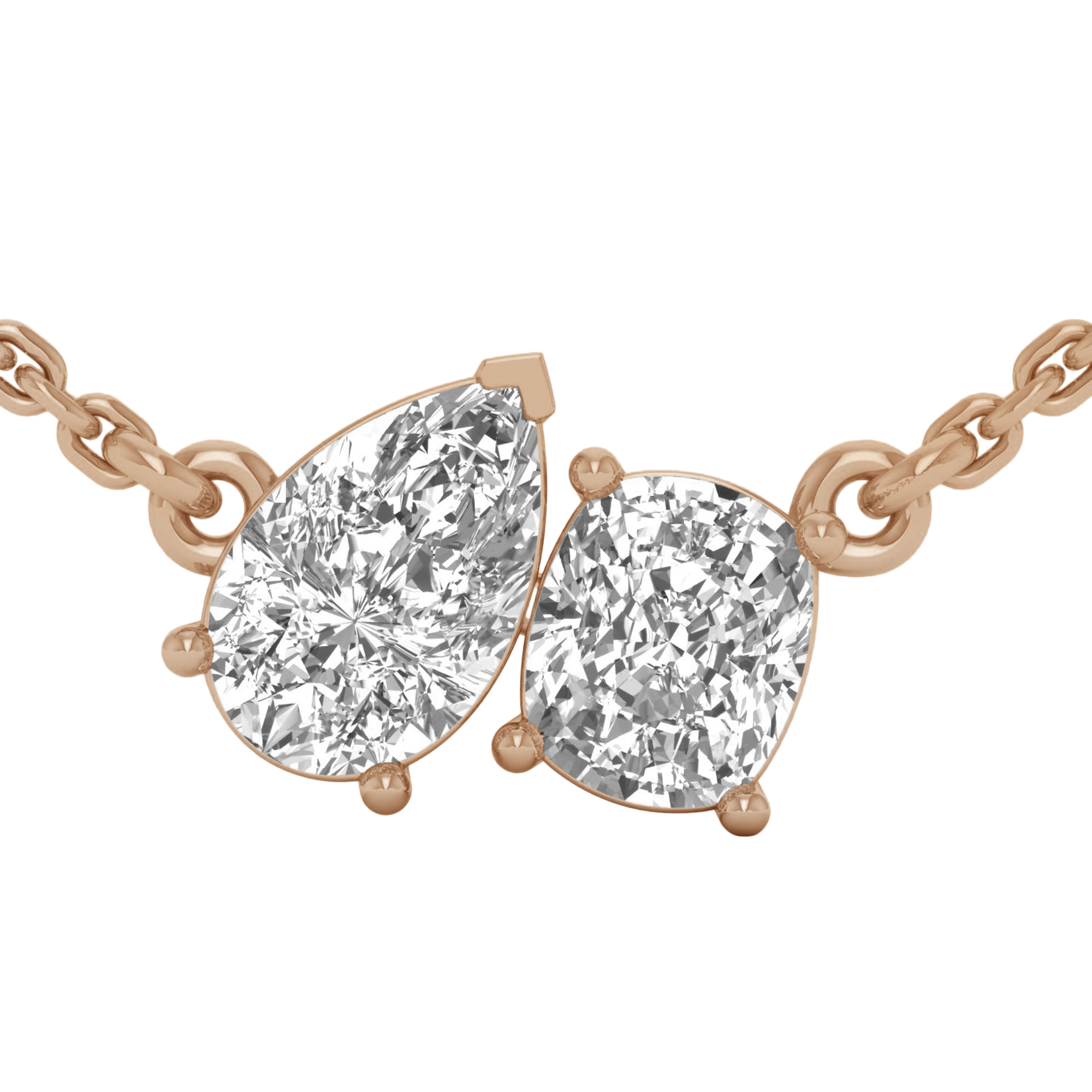 Teddy Diamanten Toi Et Moi Ketting Peer & Cushion - 2ct