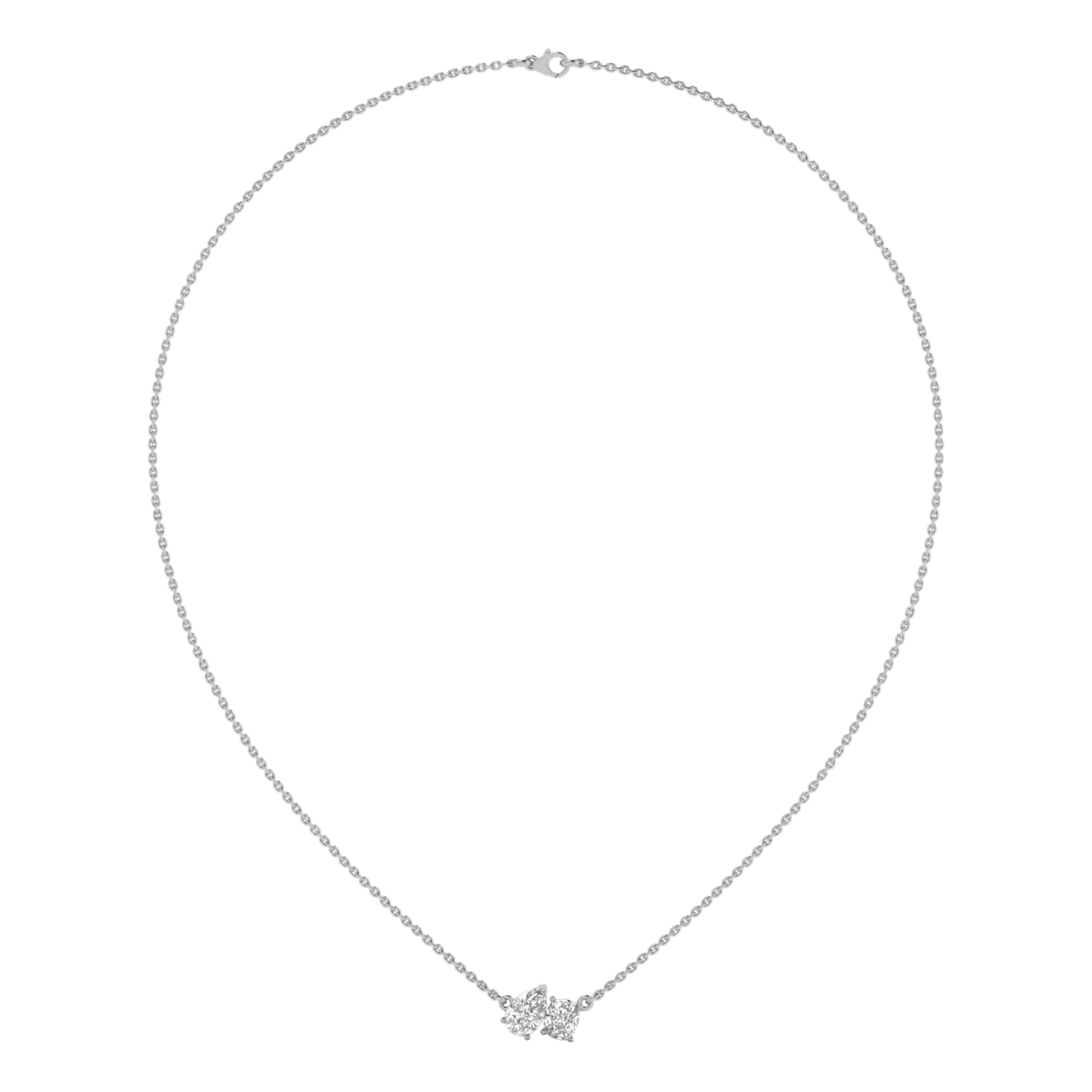 Teddy Diamanten Toi Et Moi Ketting Peer & Cushion - 2ct