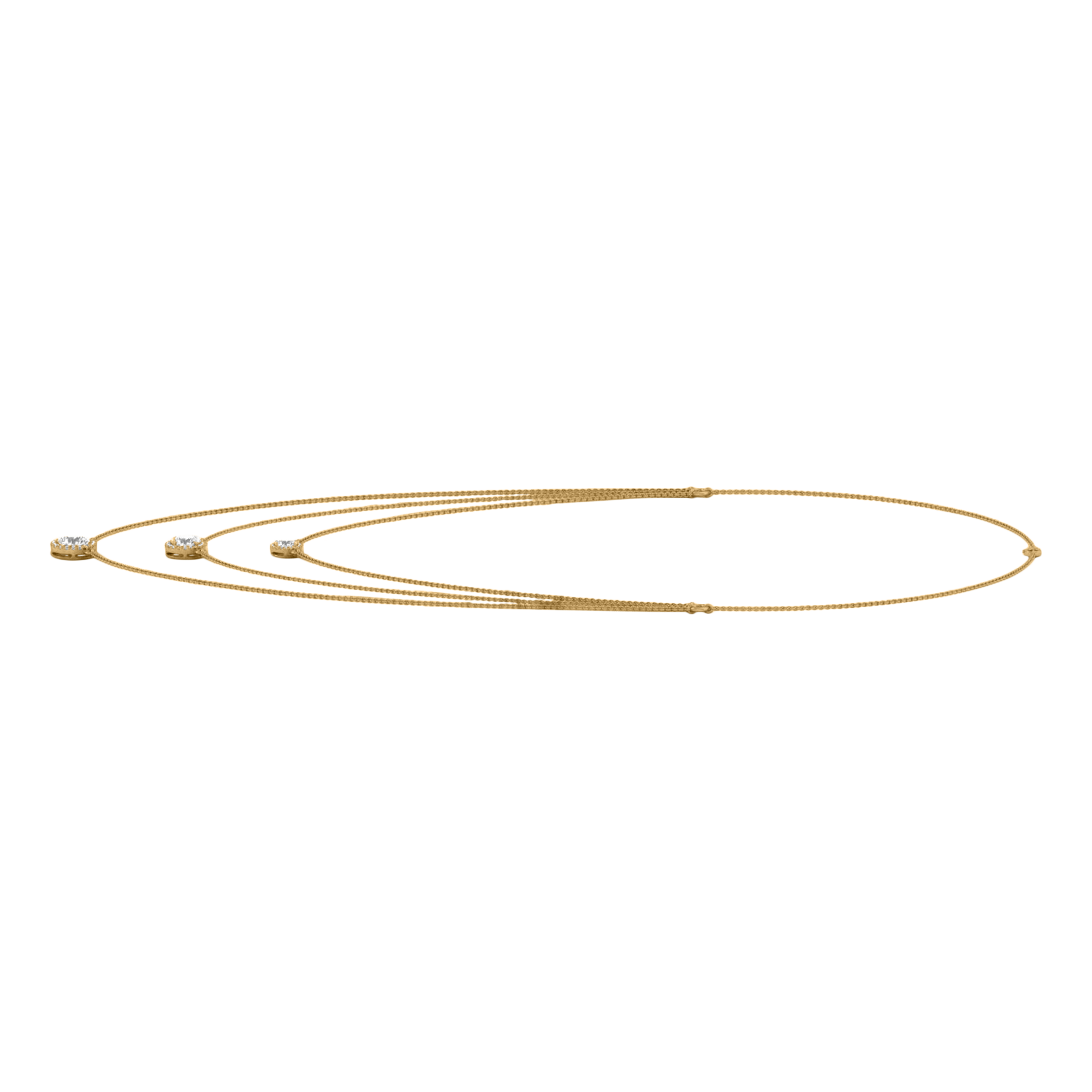 3,38 Karat Kette mit 1,5 Karat rundem Hauptstein - 082