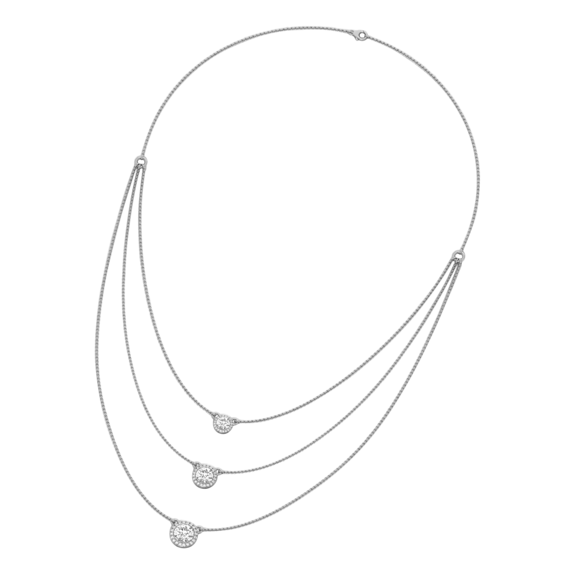 3,38 Karat Kette mit 1,5 Karat rundem Hauptstein - 082