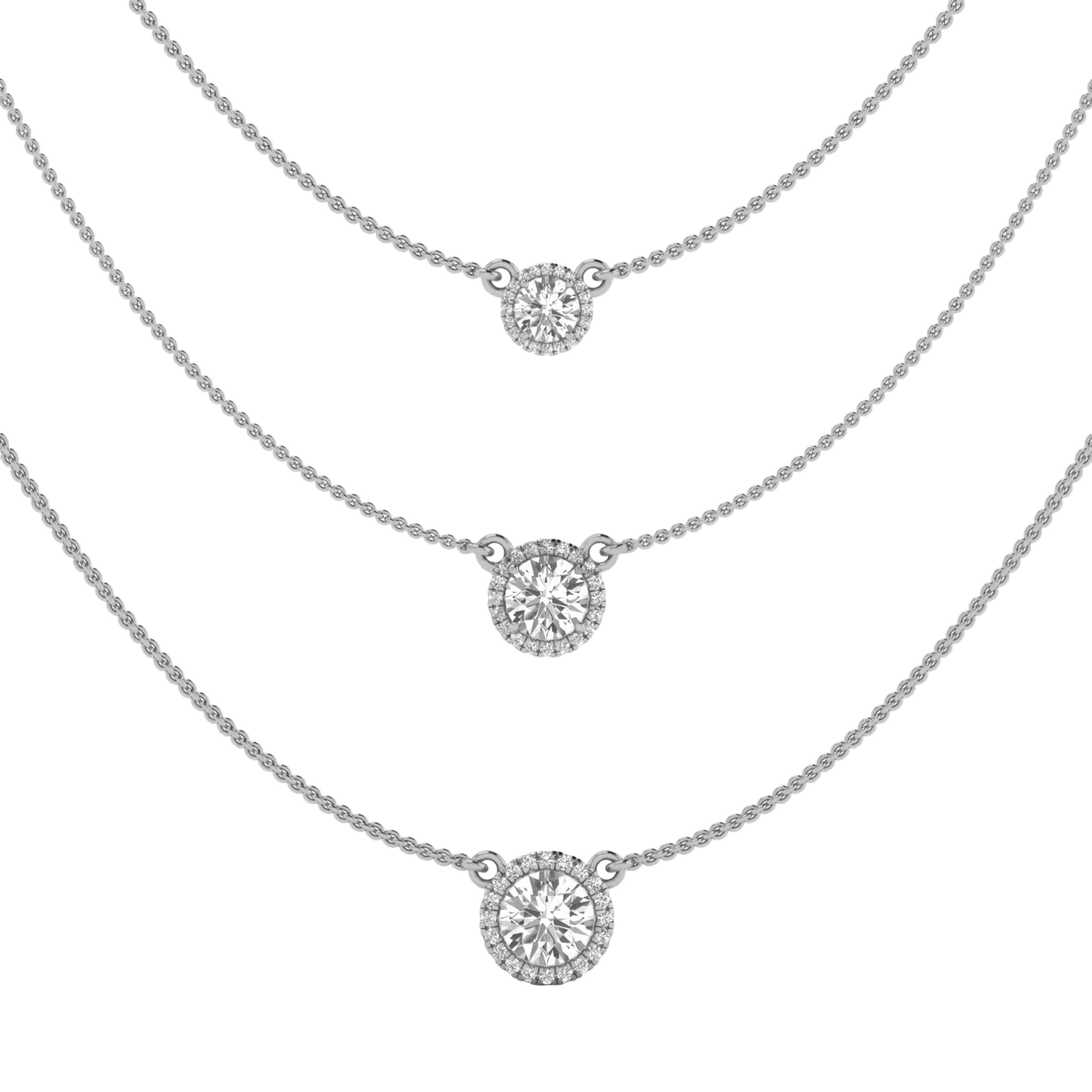 3,38 Karat Kette mit 1,5 Karat rundem Hauptstein - 082