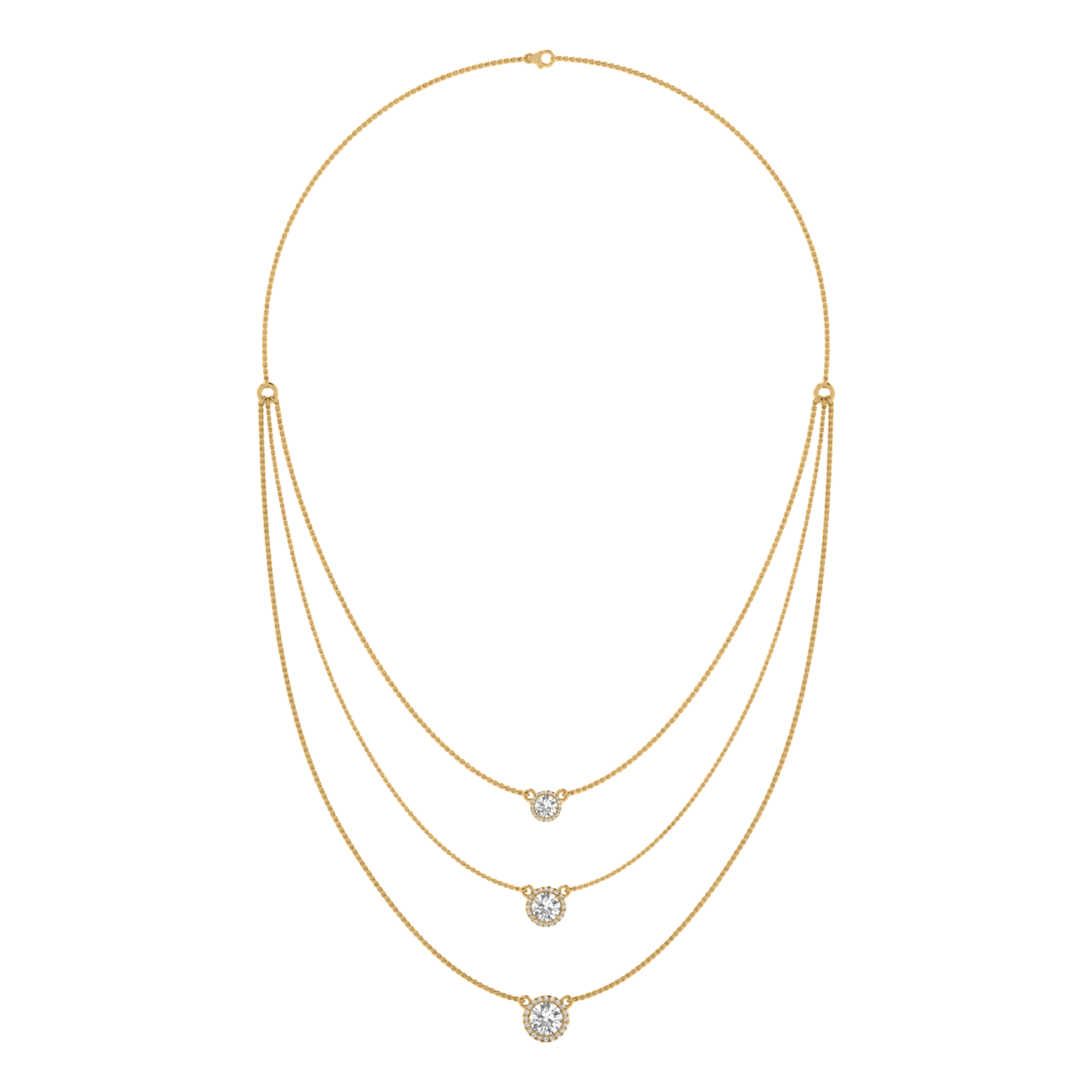 3,38 Karat Kette mit 1,5 Karat rundem Hauptstein - 082